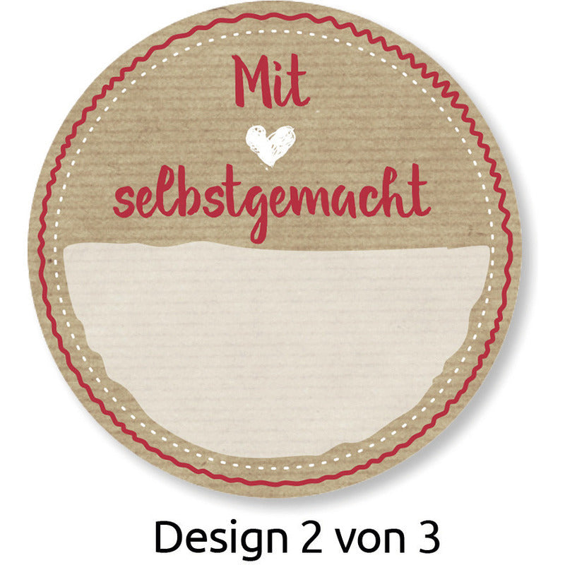 50 weiße Aufkleber mit "Selbst gemacht" Aufdruck von Avery Zweckform, ideal für personalisierte Bastelprojekte