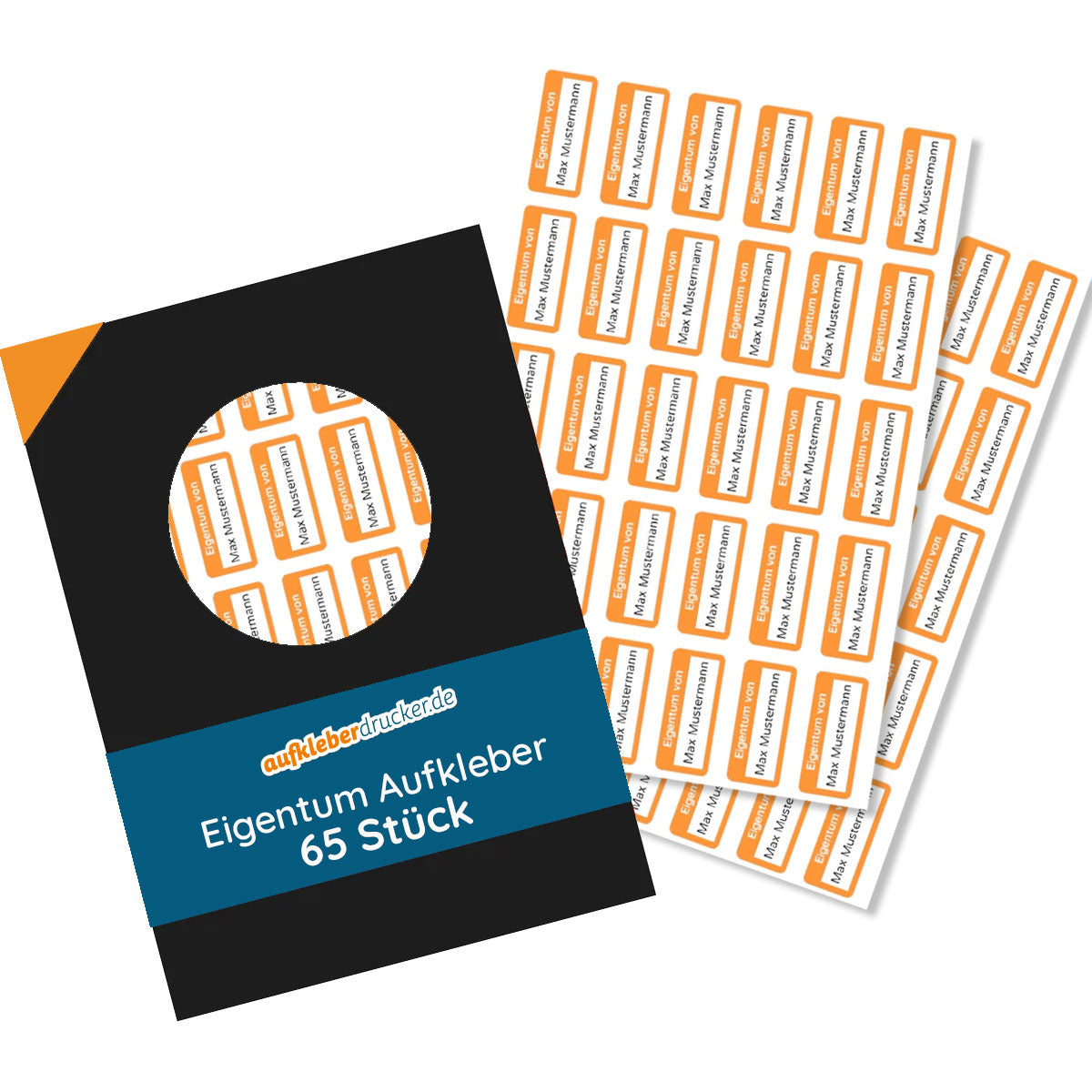 Personalisierte Eigentum-Aufkleber 30 Stück, klein 30x13 mm, Inventaraufkleber auf kleinem Aufkleberpapier