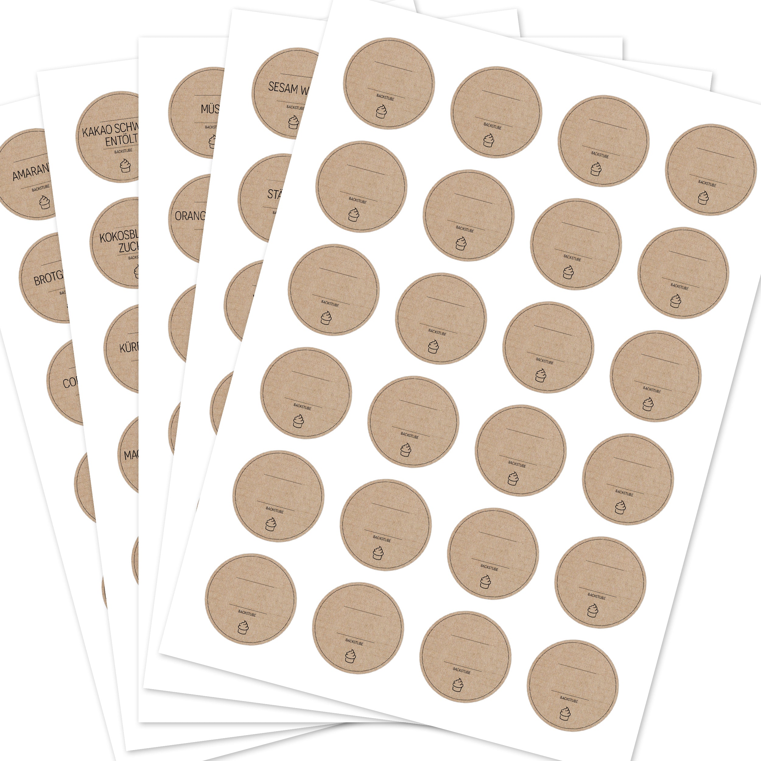 Back-Etiketten – Aufkleber für Backzutaten (Set mit 120 Aufklebern)