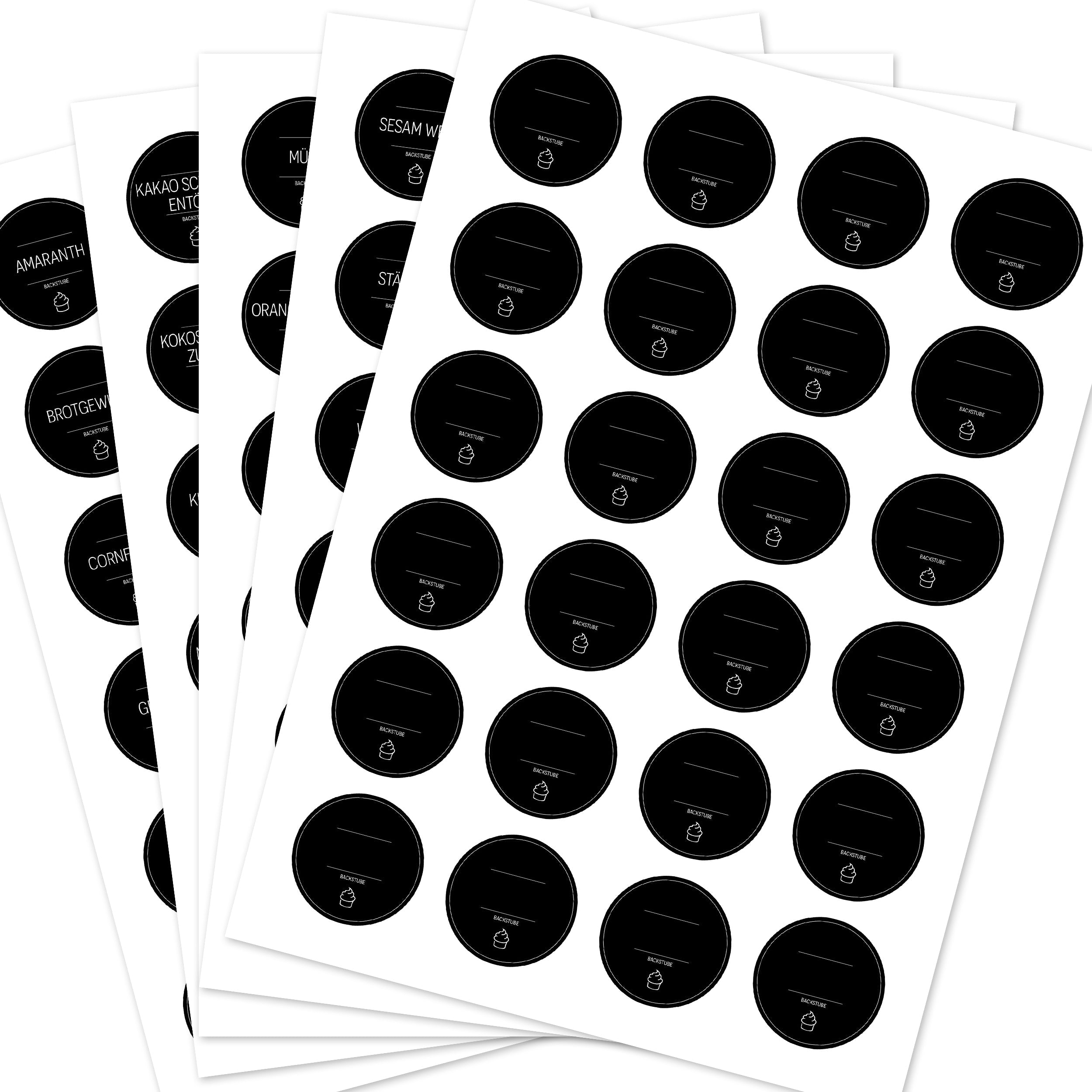 Back-Etiketten – Aufkleber für Backzutaten (Set mit 120 Aufklebern)