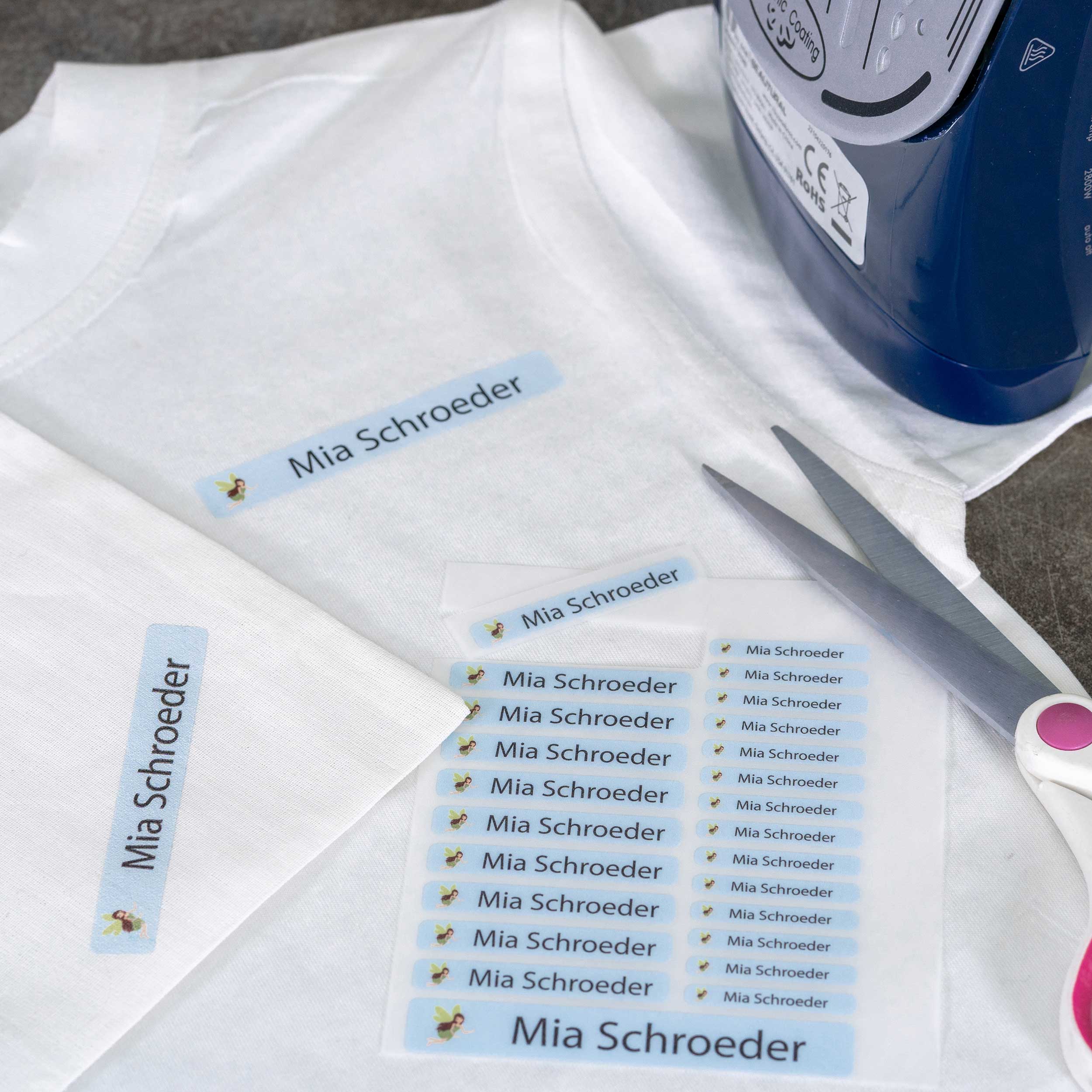 Bügeleitfäden für Kinder, bunt mit verschiedenen Motiven, 225 Aufkleber in unterschiedlichen Größen, aufkleberdrucker.de