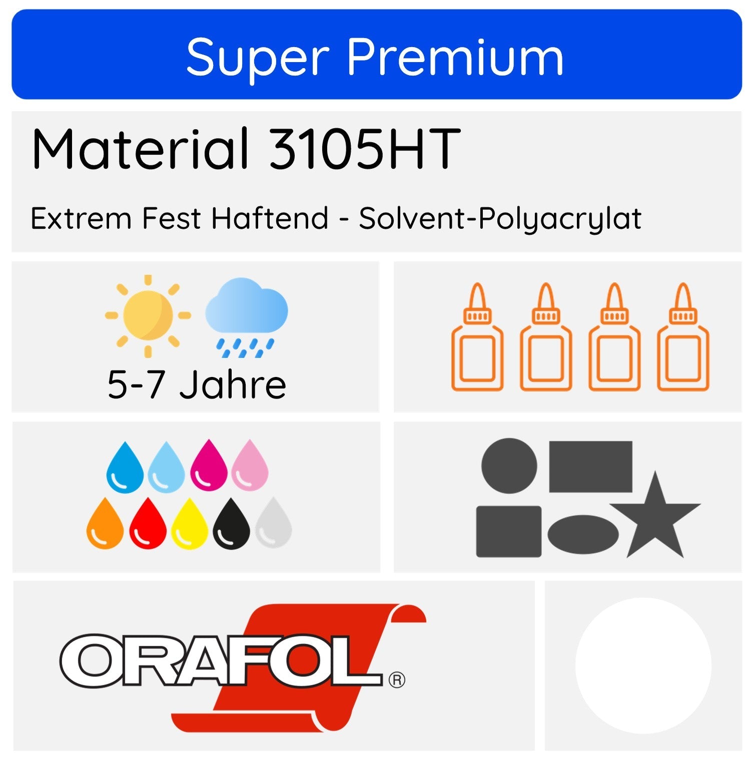 Hochleistungsfolie & Folienaufkleber (5-7 Jahre)