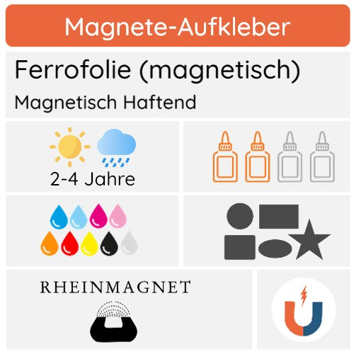 Aufkleber Magnetfolie / Ferrofolie (magnetisch) - aufkleberdrucker.de