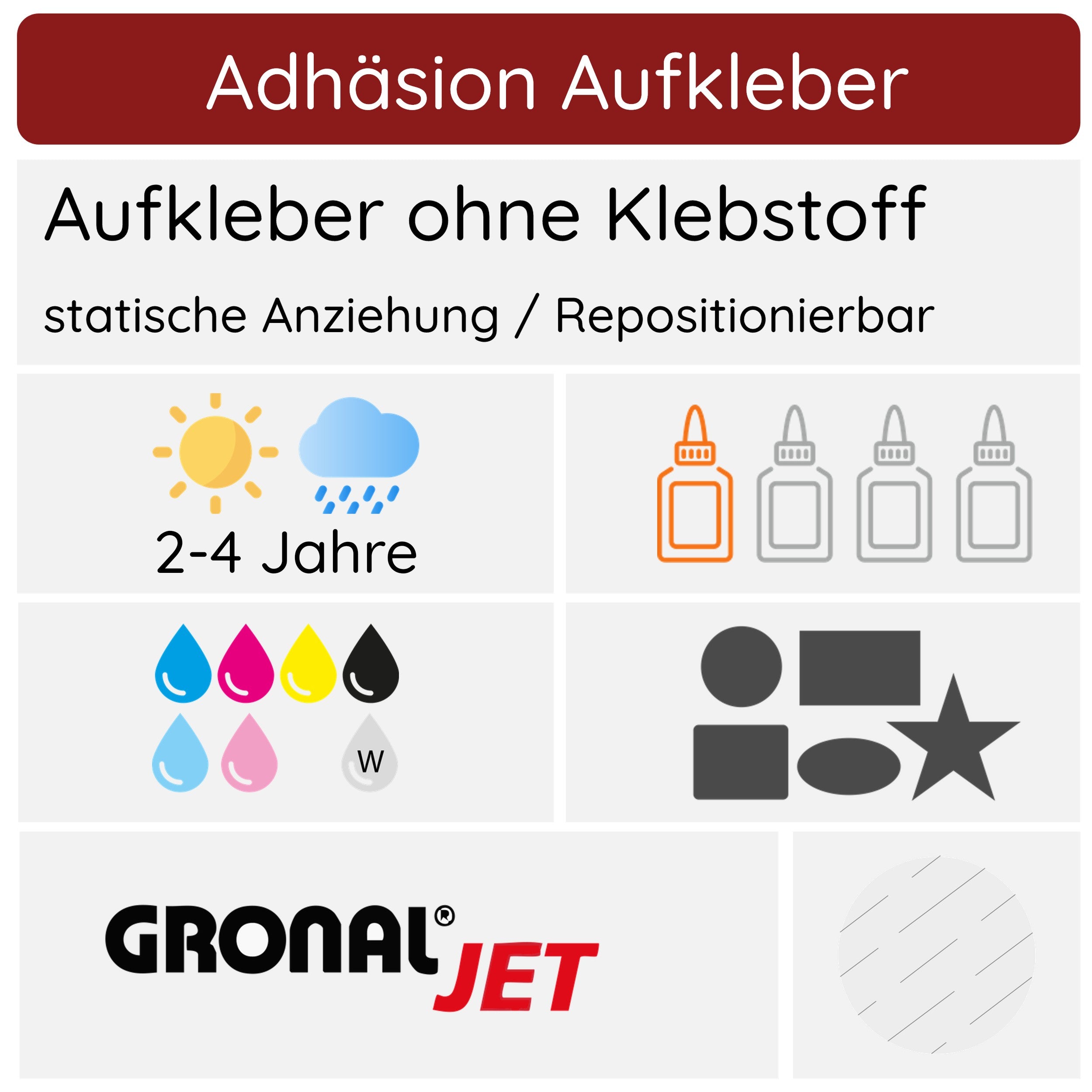 Fensterfolien-Aufkleber & Adhäsionsfolien-Aufkleber & selbstklebende Folie (statische Anziehung) - aufkleberdrucker.de