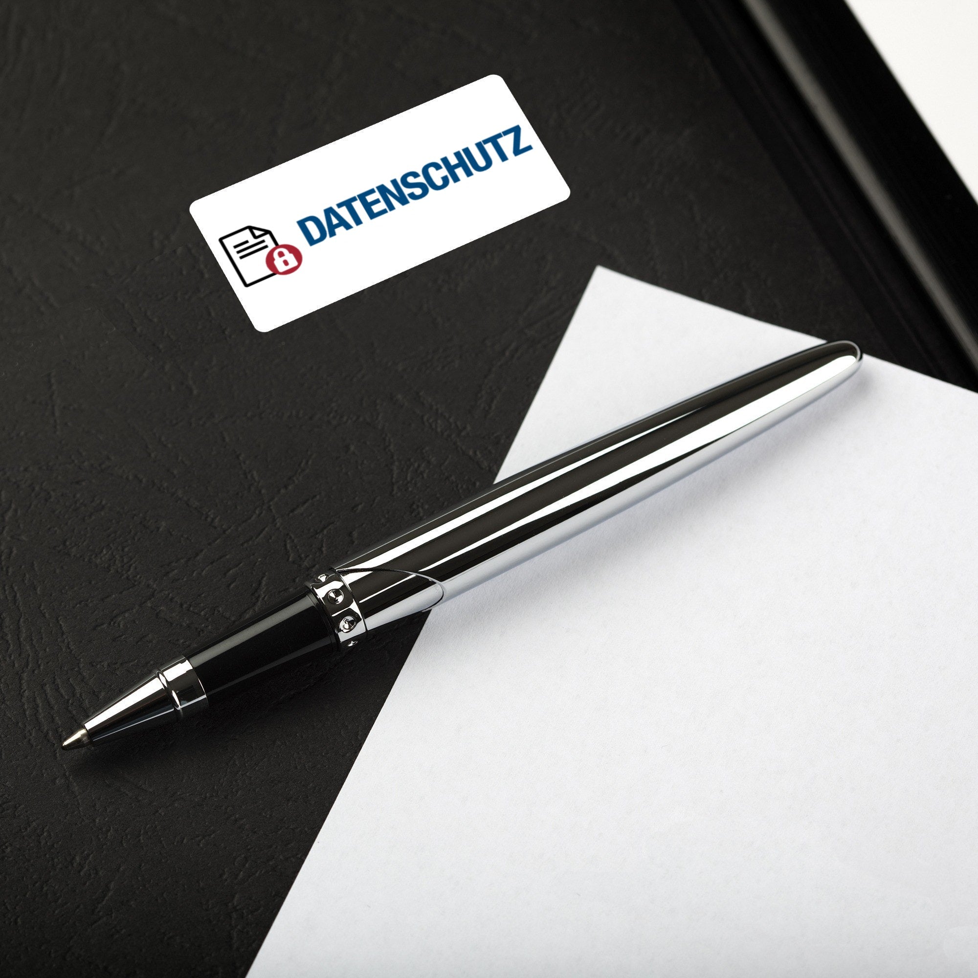 Aufkleber mit Datenschutz-Piktogramm, 60x30 mm, 250 Stück, Rollenetiketten, für Datenschutzsymbol auf Papier oder Kunststoff