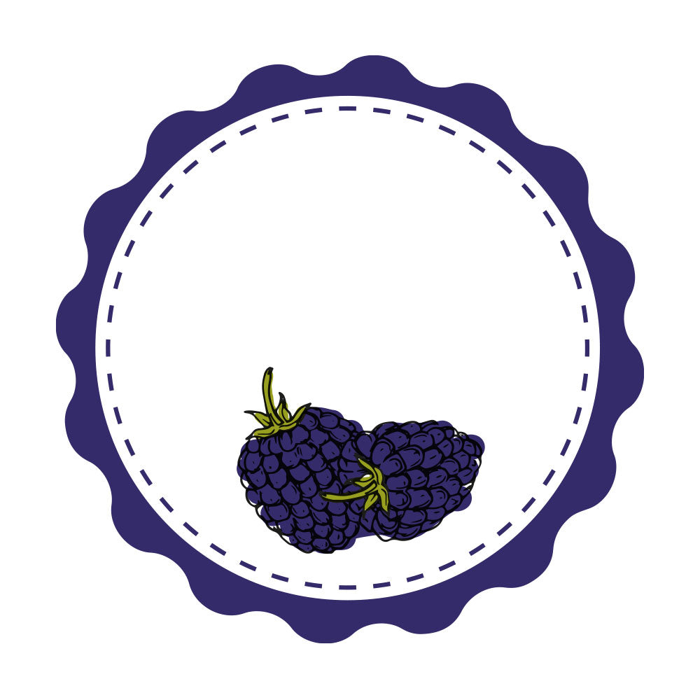 Set mit 3 Bögen Marmeladenetiketten mit Brombeeren-Motiv, ideal für selbstgemachte Marmeladengläser, aufkleberdrucker.de