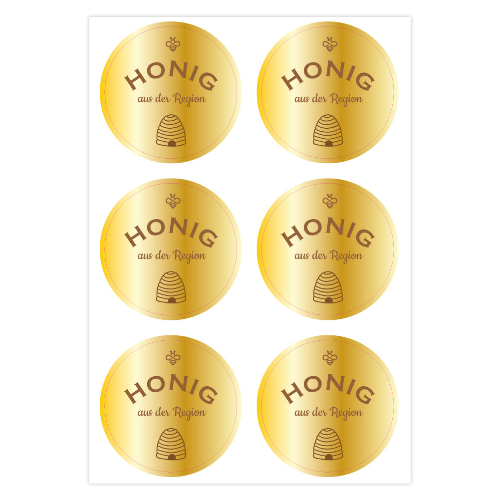 Honig-Aufkleber Set 1 mit 3 Bögen, 200x300 mm, Bienenhonig Design, ideal für Etiketten und Dekorationen