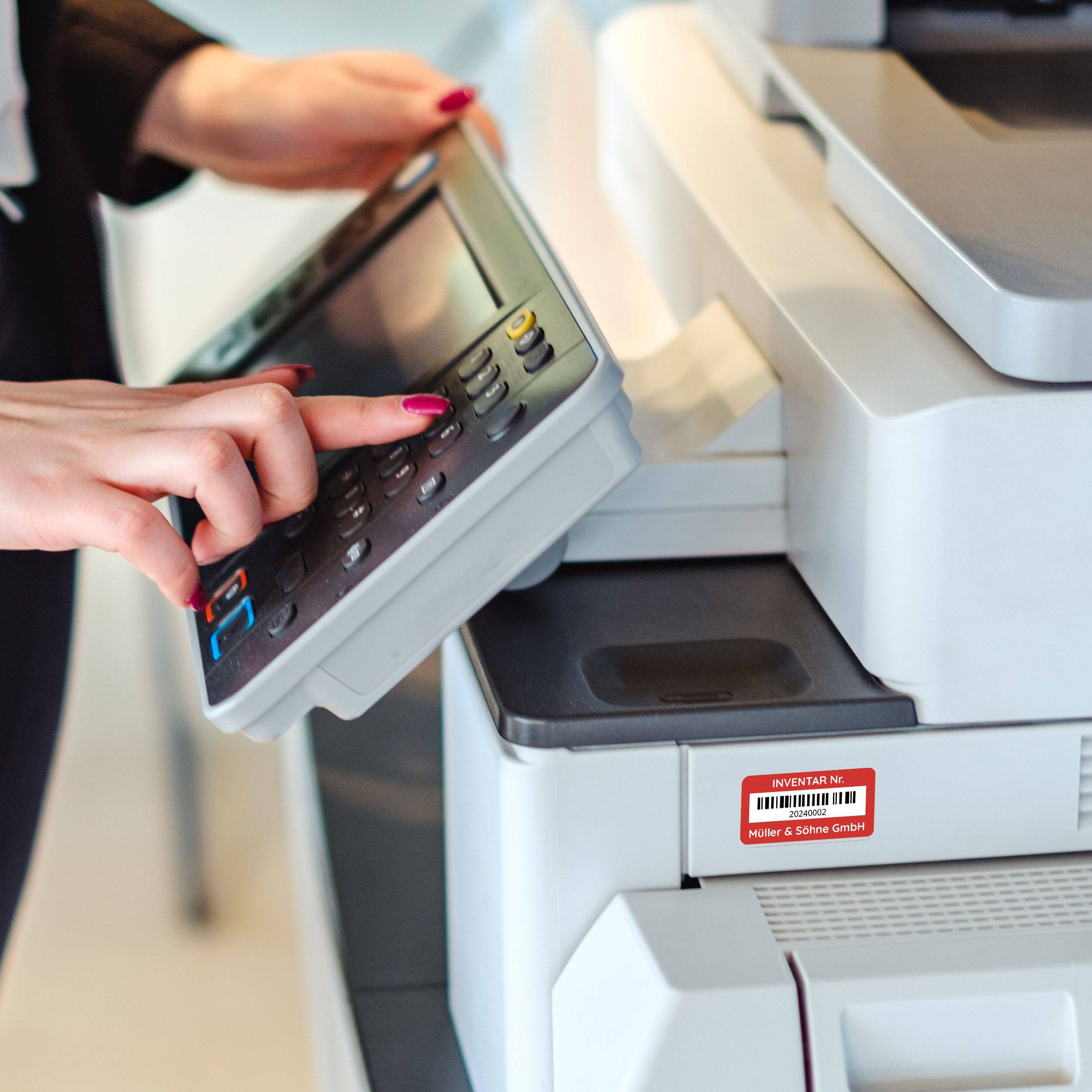 100 Inventar-Aufkleber mit fortlaufender Nummer, 48x24 mm, langlebige Etiketten für Inventarverwaltung, aufkleberdrucker.de