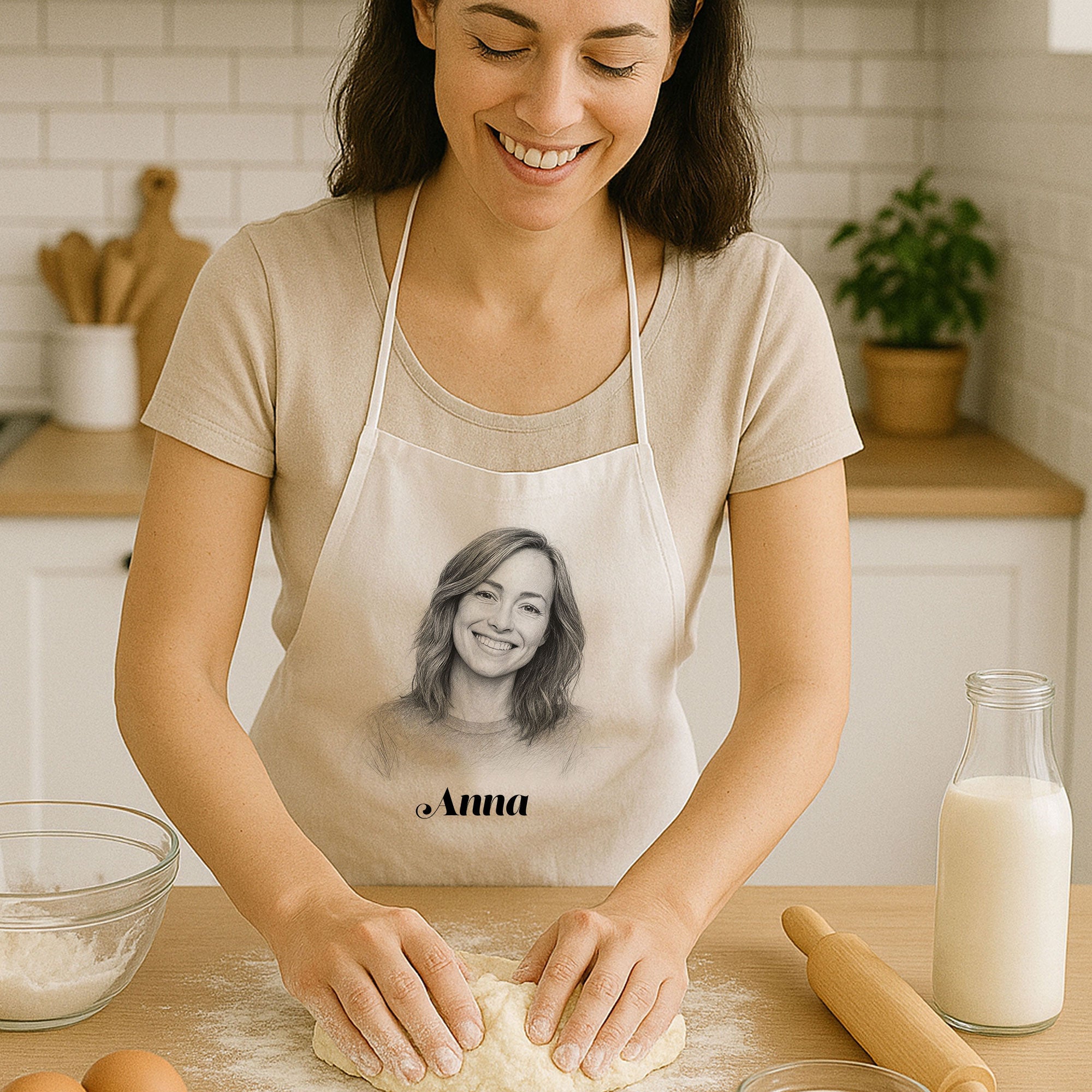 Kinder-Schürze mit Bleistiftzeichnung und Text, strapazierfähiges Baumwollmaterial, für kreative Kinder beim Kochen oder Basteln
