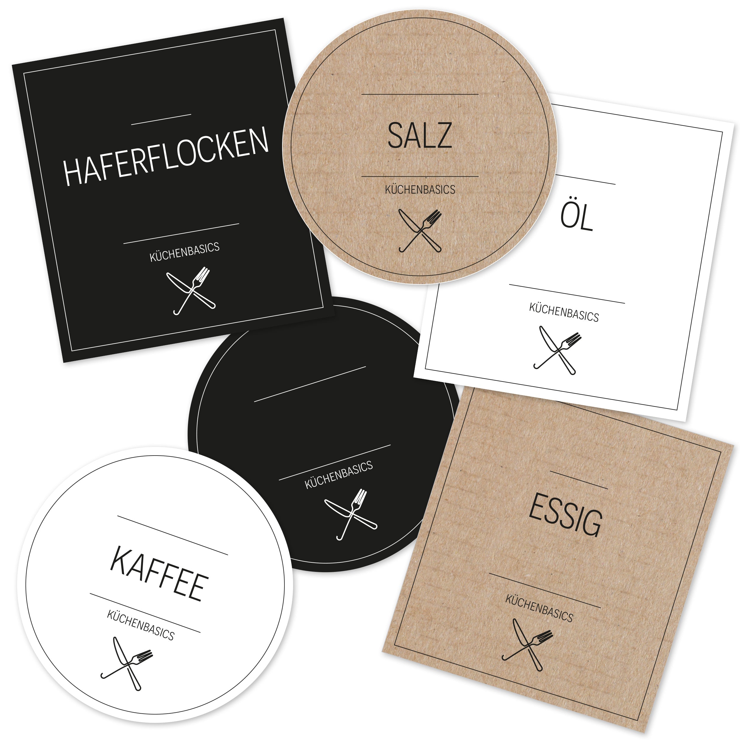 Aufkleber für die Küche (Set mit 48 Küchenaufklebern)