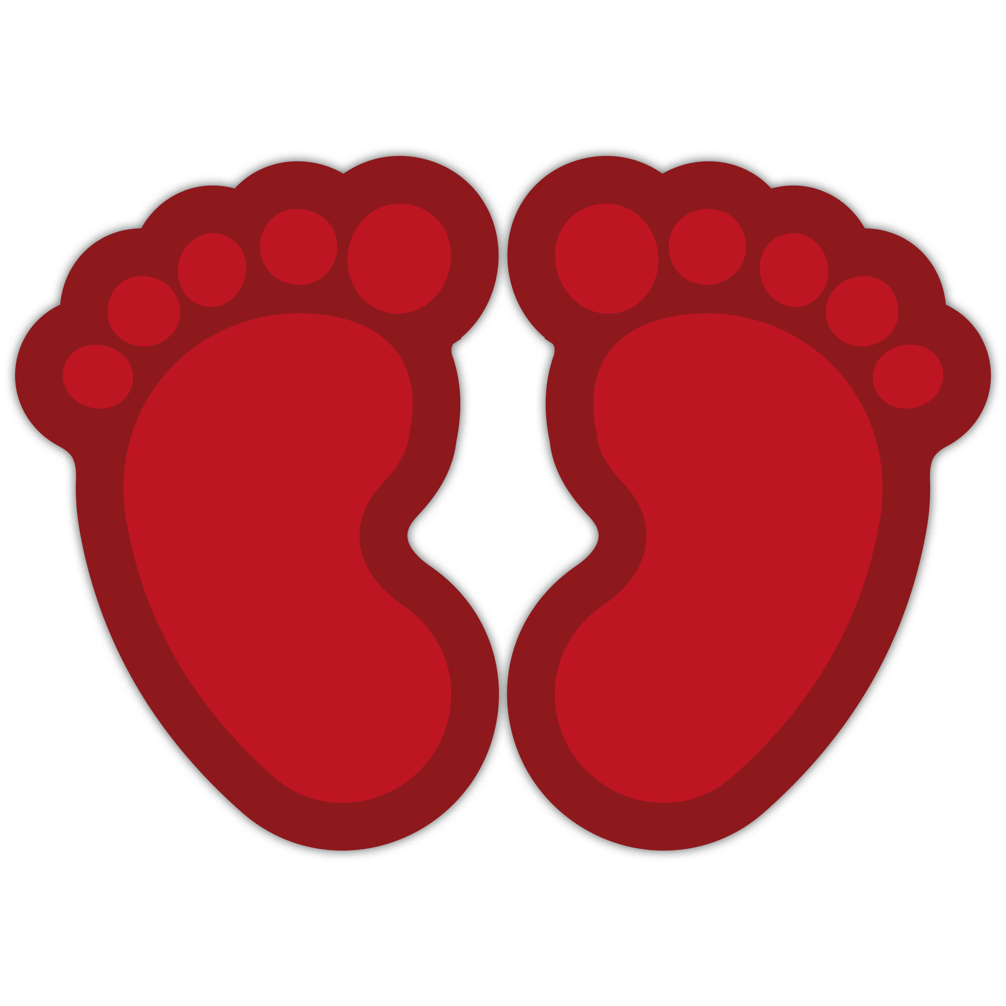 Rote Kinderfüße Fußbodenaufkleber mit Fußpaar, 170x125 mm, für kinderfreundliche Raumgestaltung von aufkleberdrucker.de