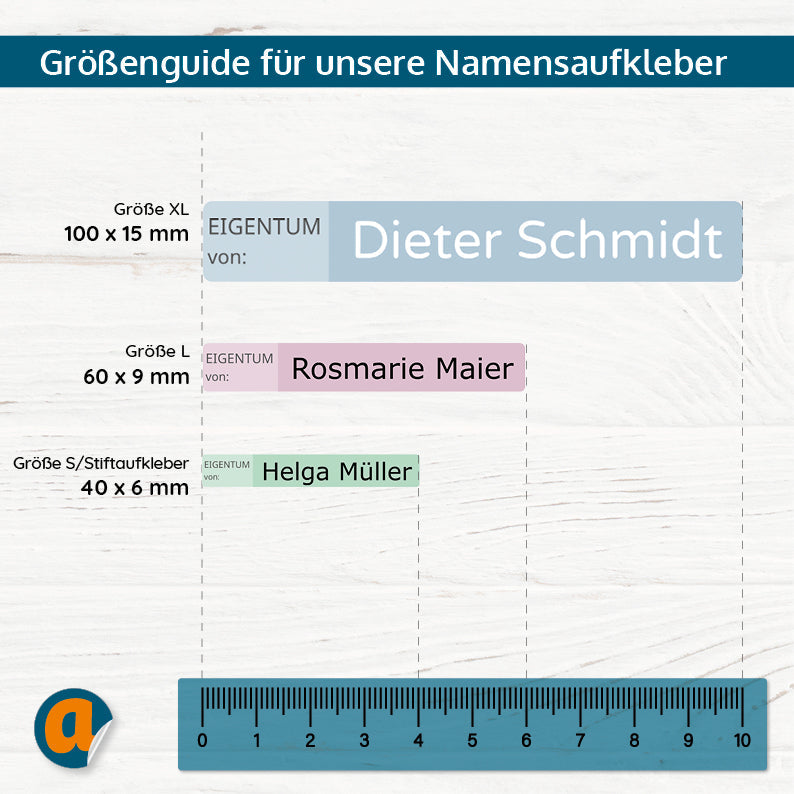 260 Stück Namensaufkleber für Senioren in verschiedenen Größen, ideal für Spülmaschine und Waschmaschine, aufkleberdrucker.de