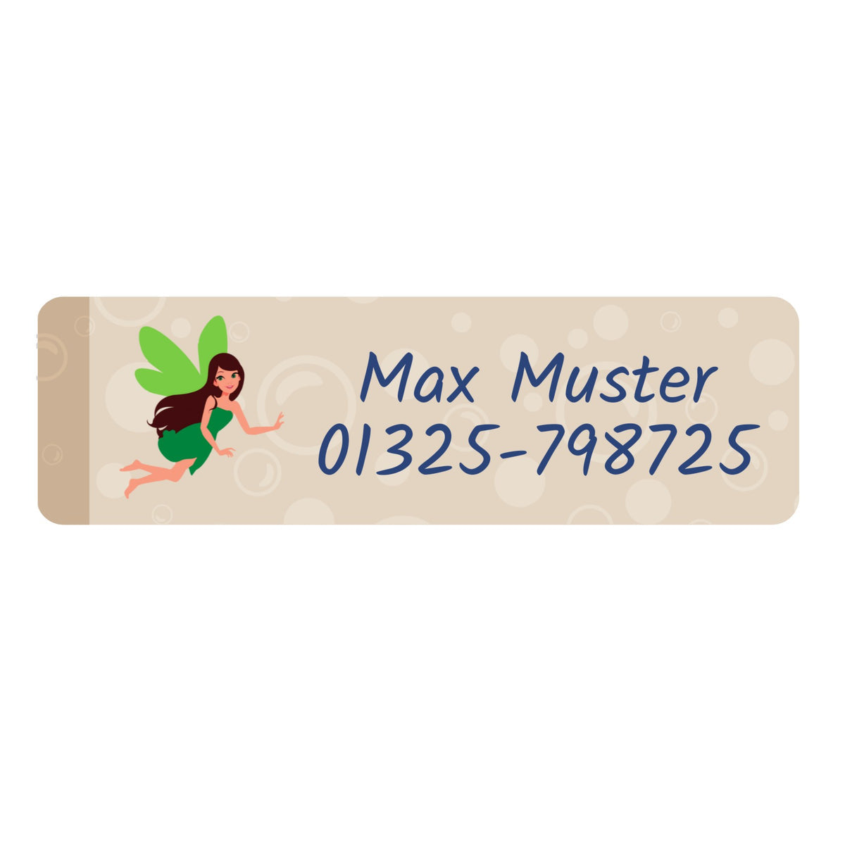 Mehrzeilige Namensaufkleber von aufkleberdrucker.de, 110 Stück, 50x15 mm, mit individuell beschrifteten Etiketten.
