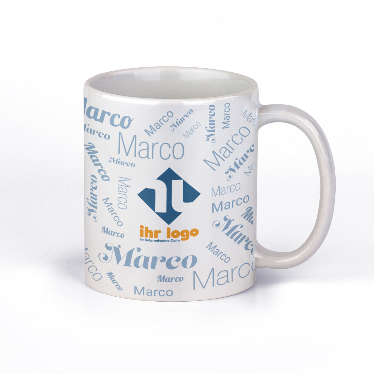 Keramiktasse mit Firmenlogo