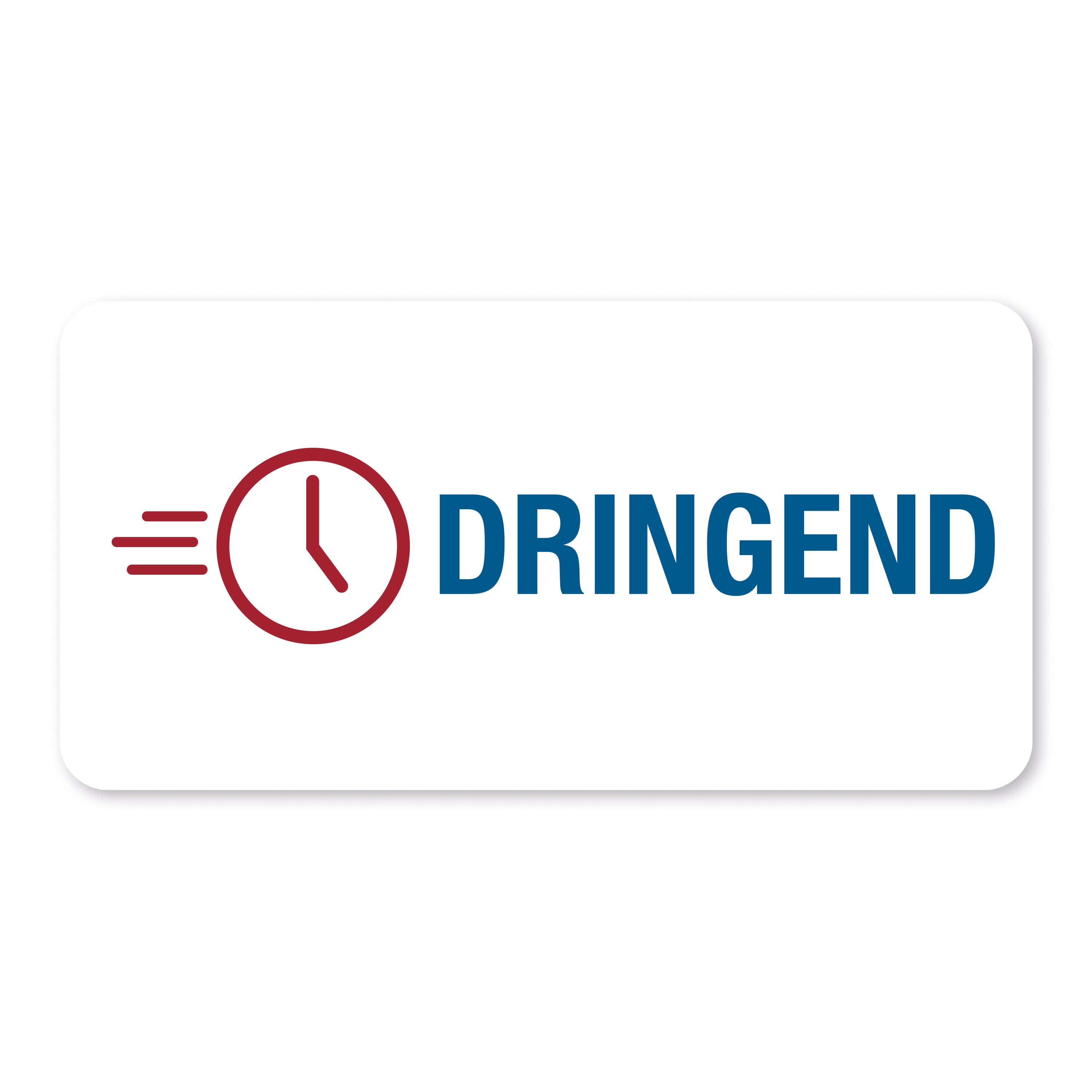 Aufkleber mit Piktogramm "Dringend", 60x30 mm, auf Rollen, gelber Hintergrund, für Kennzeichnung und Hinweise