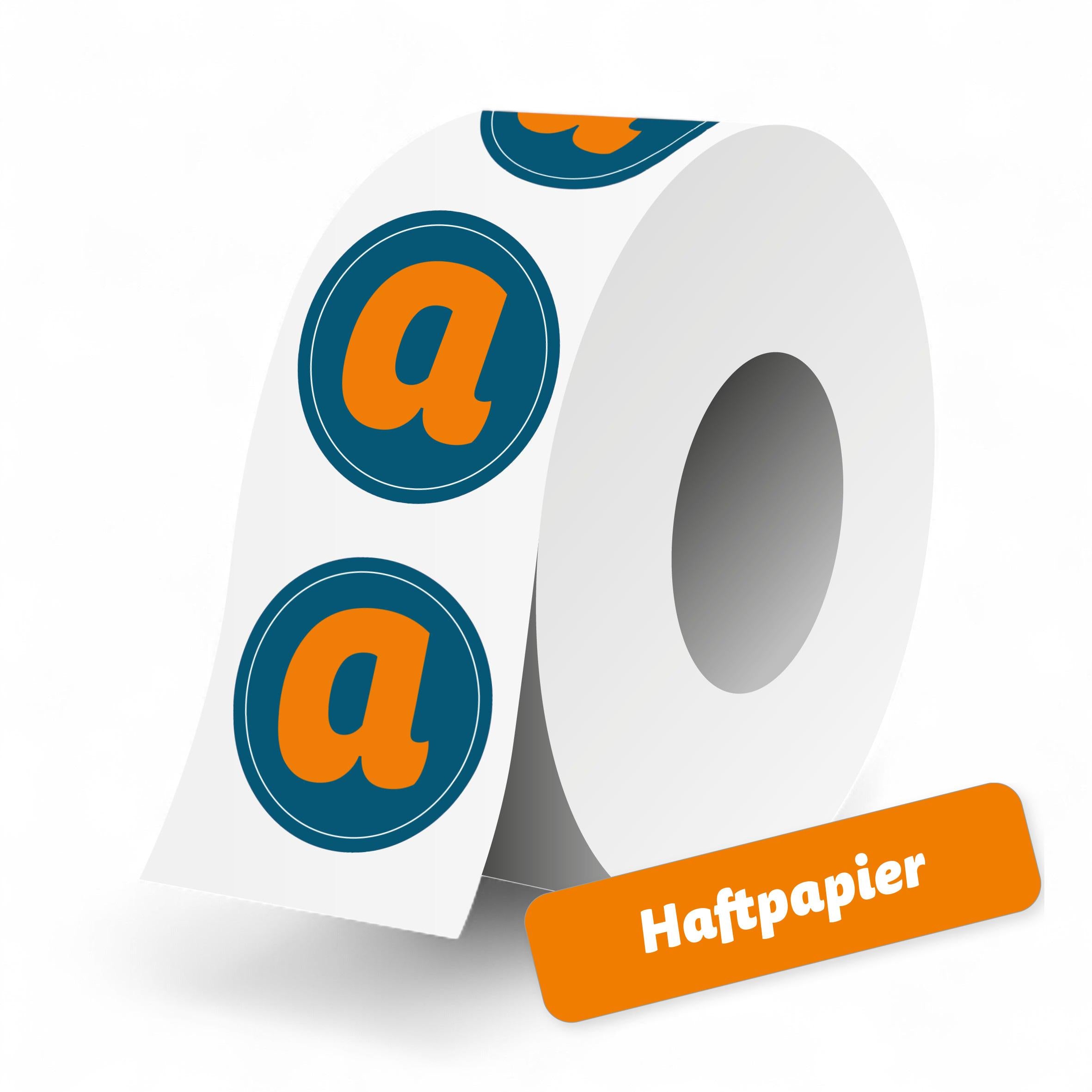 Bedruckte Haftpapier-Etiketten auf Rollen, digitale Druckrollenetiketten, sichtbare Etiketten auf Rolle, für Aufkleberdruck.