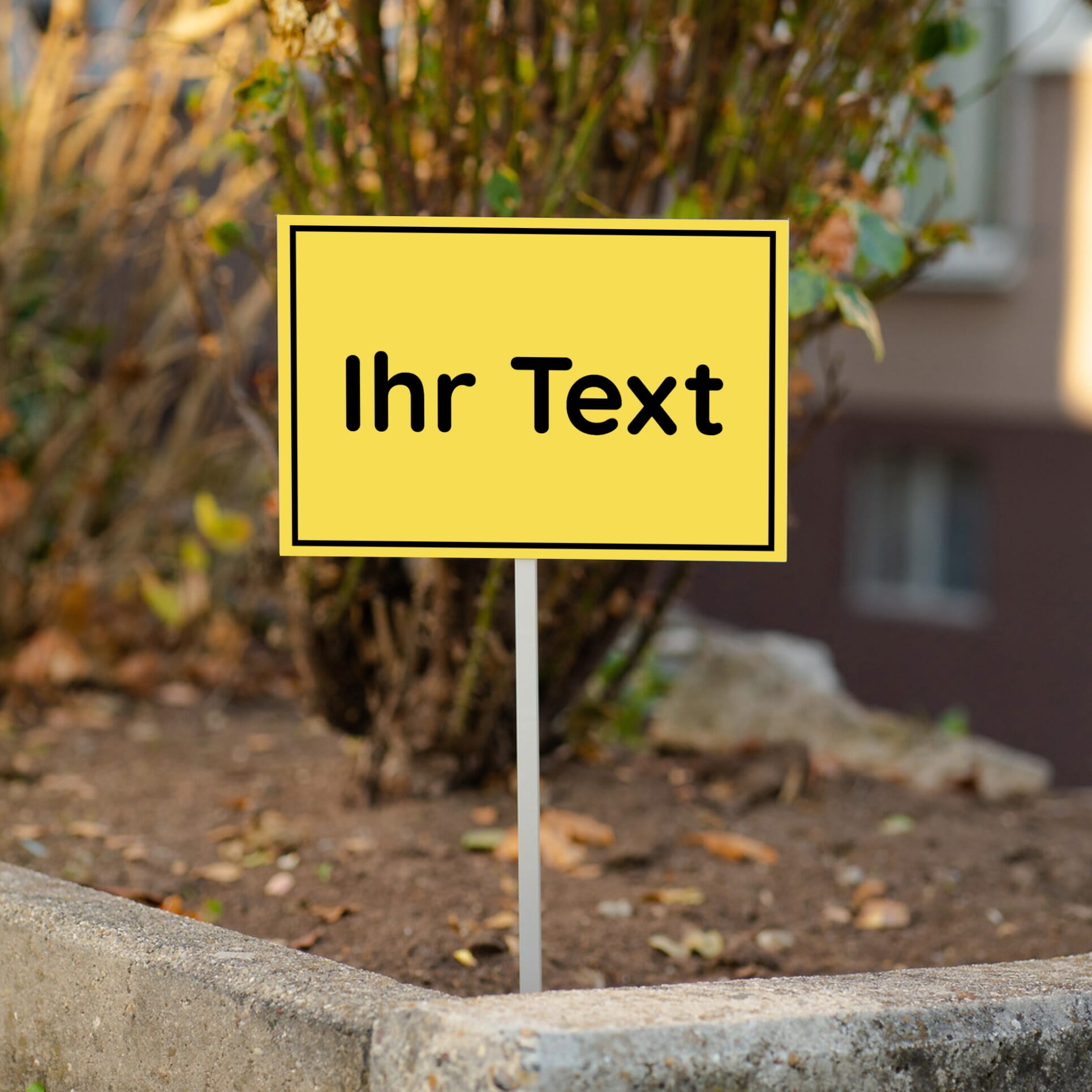 Alu-Verbundschild mit Wunschtext, 300x200 mm, 3 mm dick, beschriftet mit individuellem Text, langlebig und wetterfest