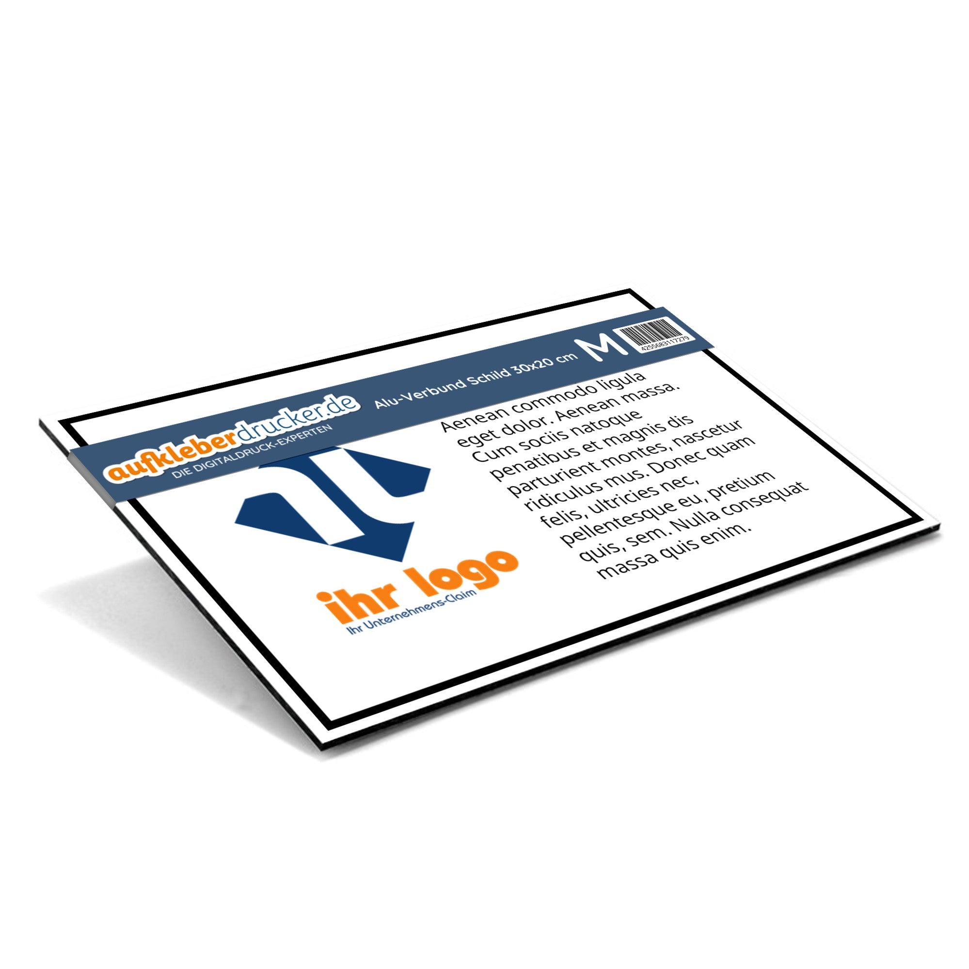 Personalisierte Wunschtext-Schilder aus 3mm Aluminium Verbund, 300x200 mm, mit individuellem Text für Beschilderungen.