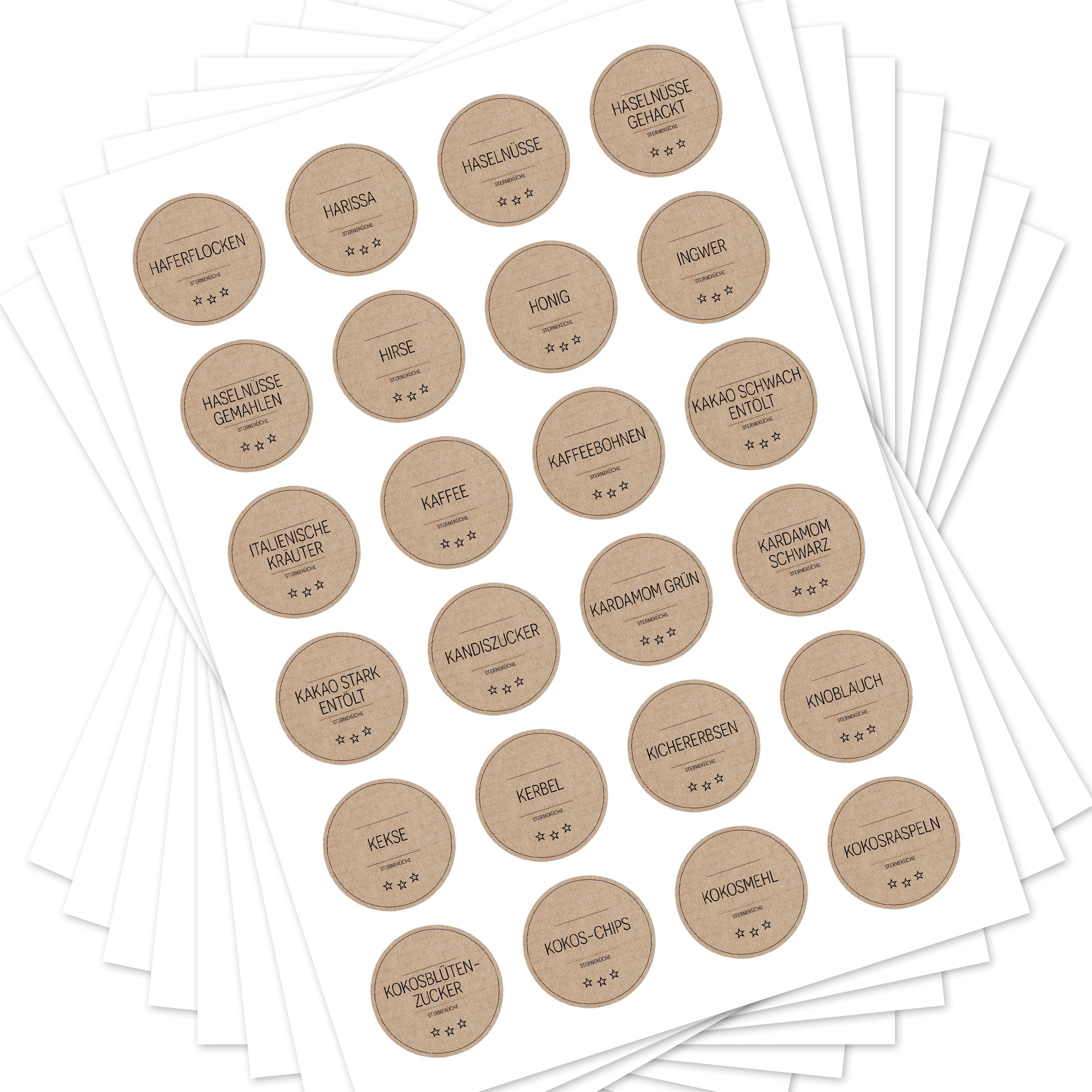 Sterneküche - Aufkleber für Profis - Etiketten für die Küche (Set mit 240 Aufklebern)
