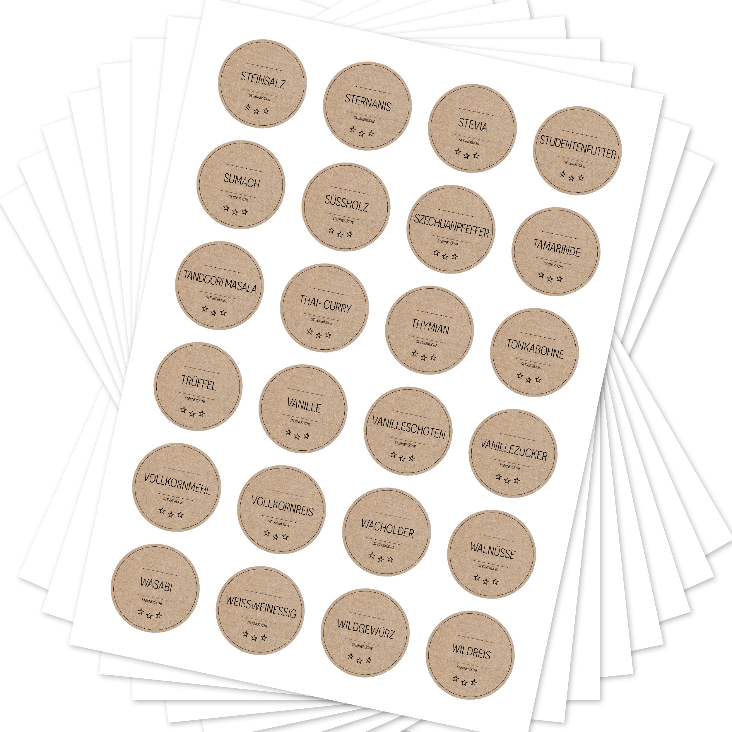 Sterneküche - Aufkleber für Profis - Etiketten für die Küche (Set mit 240 Aufklebern)