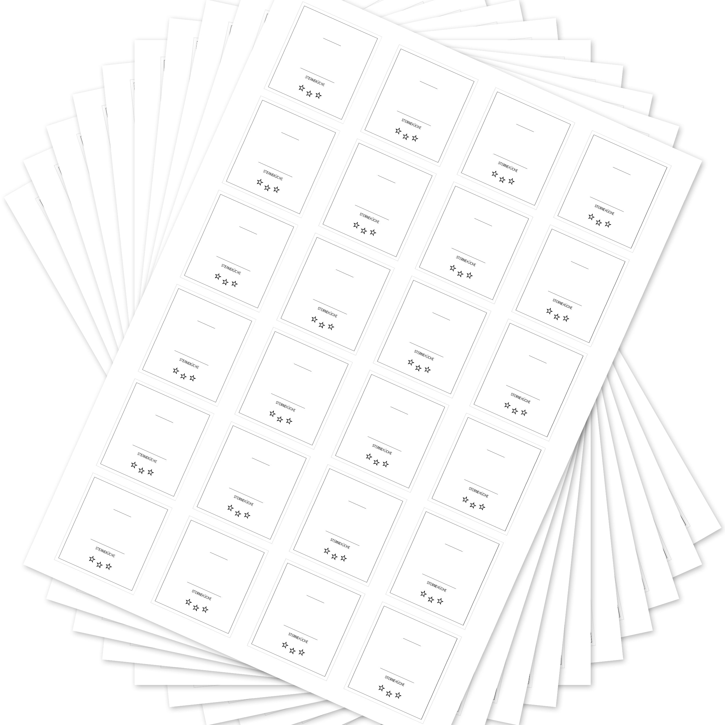 Sterneküche - Aufkleber für Profis - Etiketten für die Küche (Set mit 240 Aufklebern)