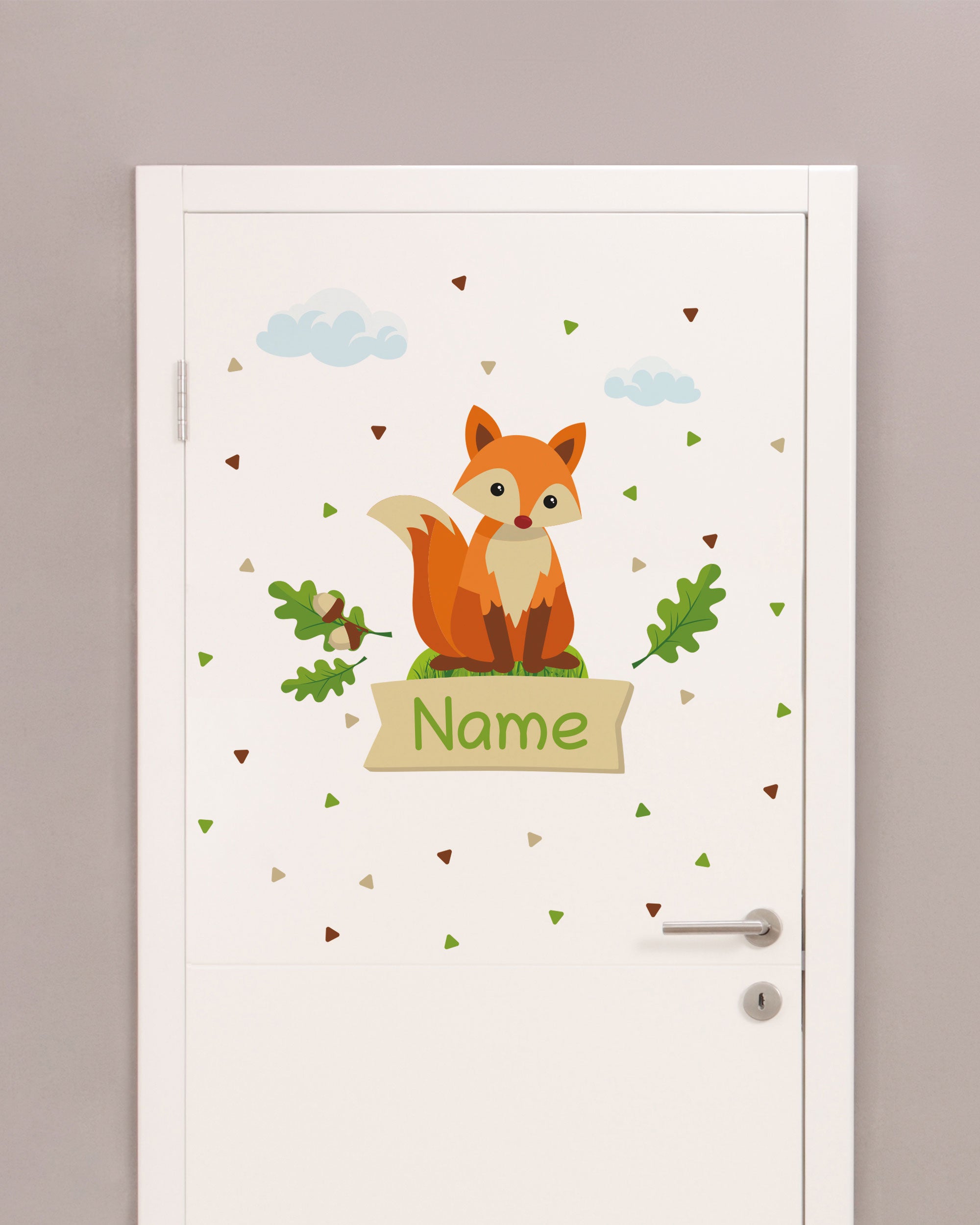 Individualisierbare Türaufkleber für das Kinderzimmer mit Fuchsmotiv
