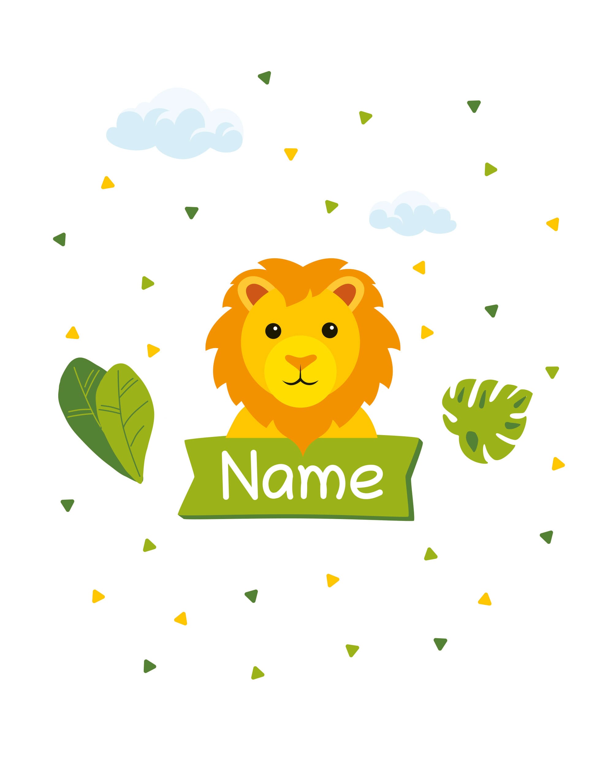 Individualisierbarer Türaufkleber für Kinder, farbiger Wandtattoo-Aufkleber mit lustigem Lo-We-Design, von aufkleberdrucker.de