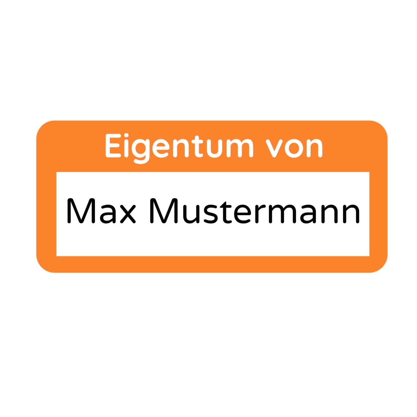 30 orange Eigentum-Aufkleber, Namensaufkleber, 30x13 mm, aufkleberdrucker.de, zum Kennzeichnen von Eigentum