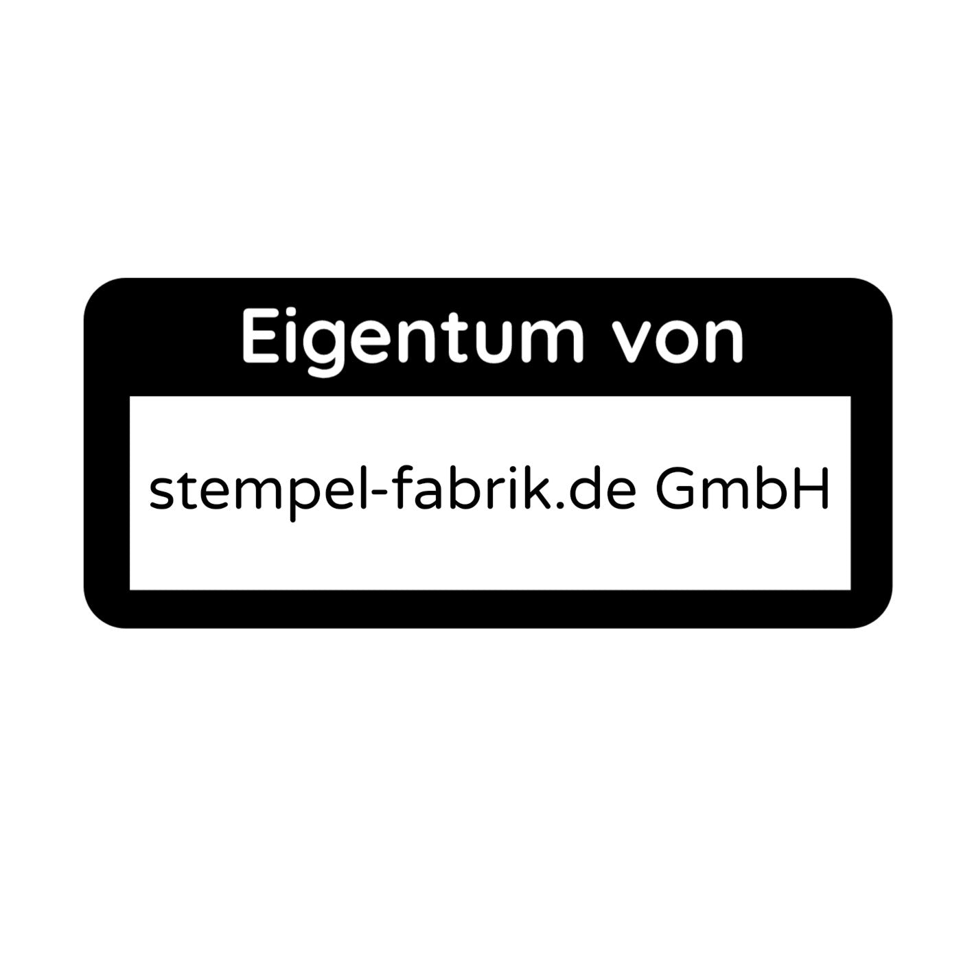 30 Eigentum-Aufkleber in 30x13 mm, Namensaufkleber von aufkleberdrucker.de, mit weißem Hintergrund und schwarzem Text