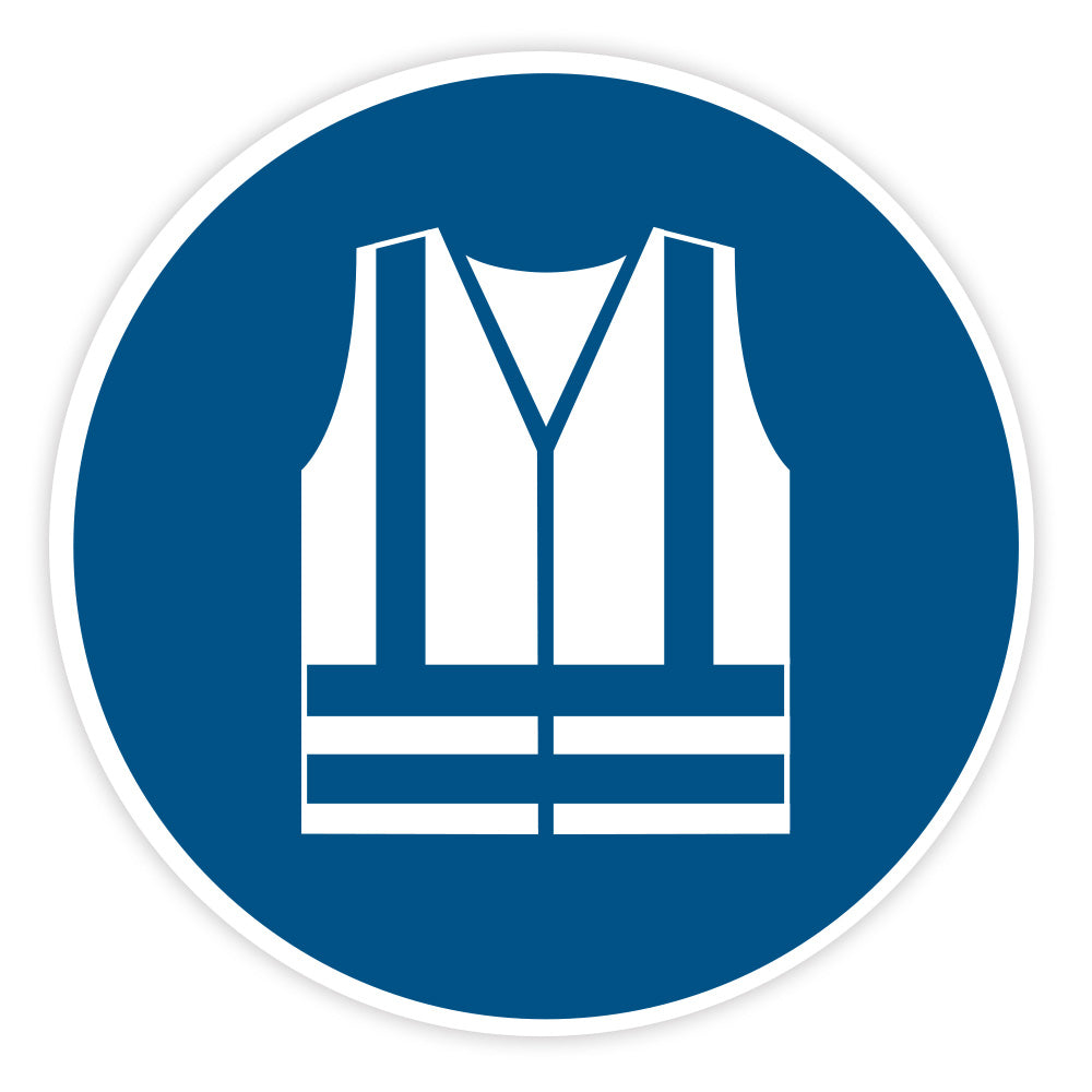 Gebotaufkleber Warnweste benutzen