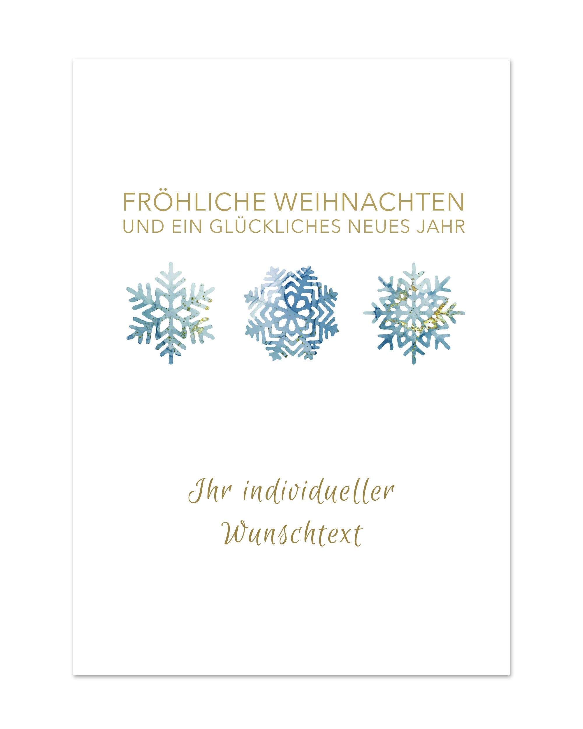 Weihnachtsgrußkarte im DIN A6-Format mit Umschlag, personalisierbar mit Logo oder Namen, festliches Weihnachtsmotiv auf Karte