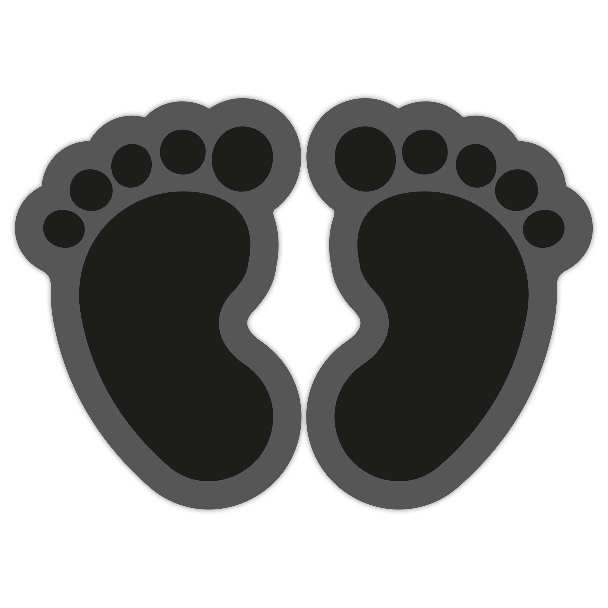 Schwarze Kinderfüße Fußbodenaufkleber, Paar, 170x125 mm, kinderfreundliches Design auf Aufkleberdrucker.de