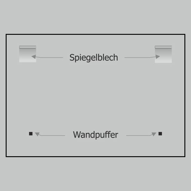 Montageanleitung für 2 klebende Aufhänger mit Abstandhaltern für Spiegel bis 3 kg, 70x70 mm, Spiegelblech, aufkleberdrucker.de