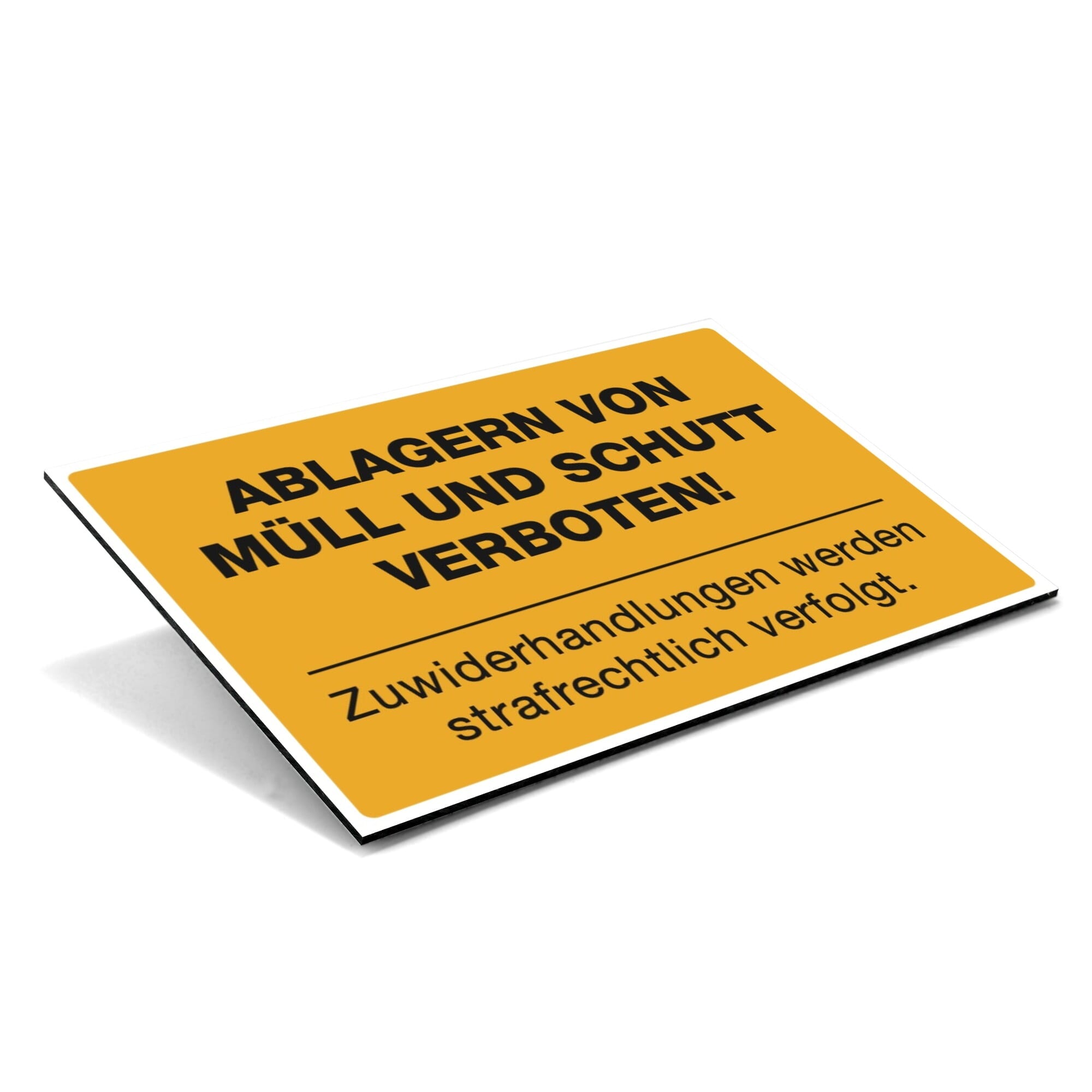 schild aufkleber hinweis müll abfall entsorgung ordnung müllplatz sperrmüll verbot strafe schutt bauschutt polizei miethaus haus wohnheim