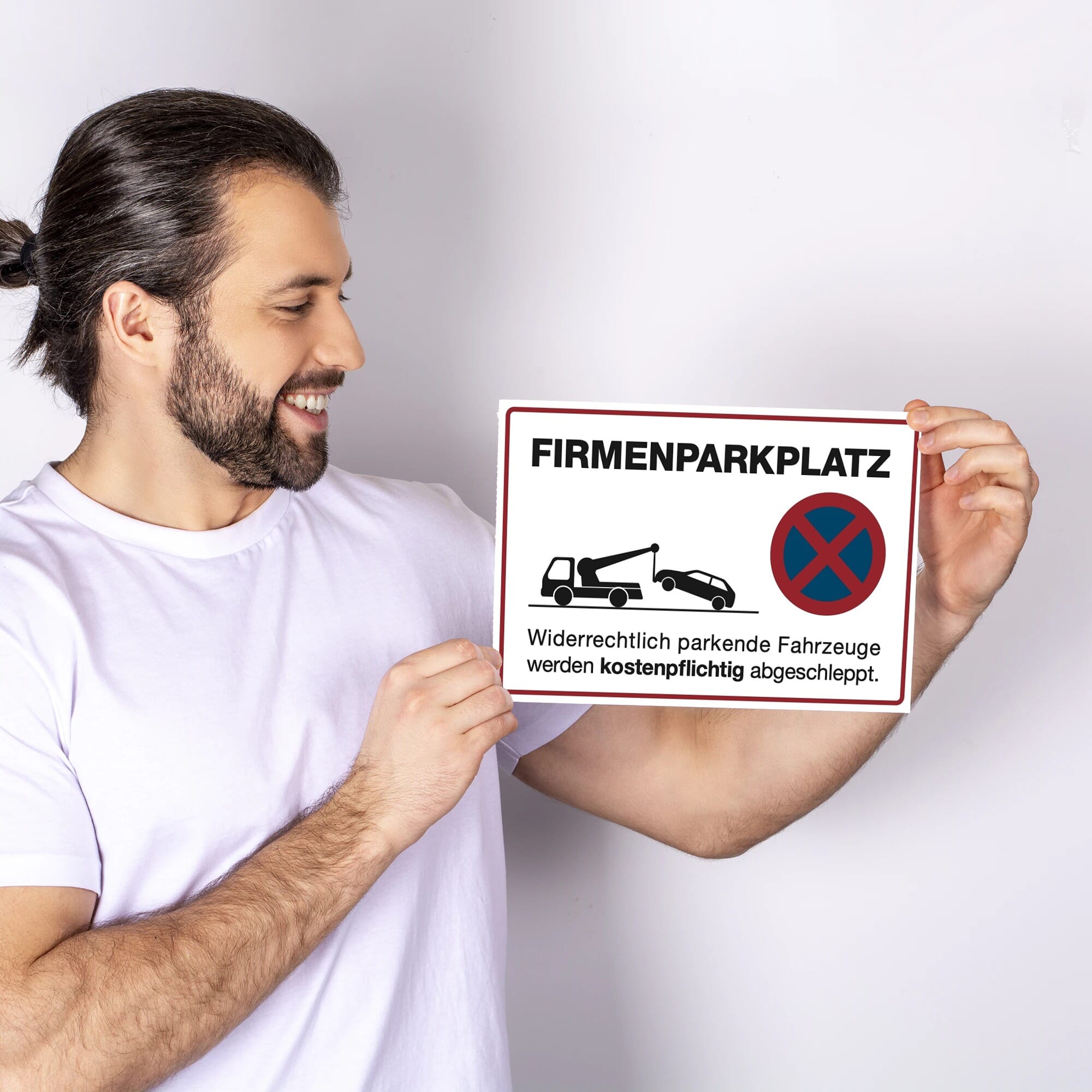 Weißes Aluminium-Verbundschild für Privat- und Firmenparkplätze, 200x300 mm, zeigt klar "Privatparkplatz" Aufschrift