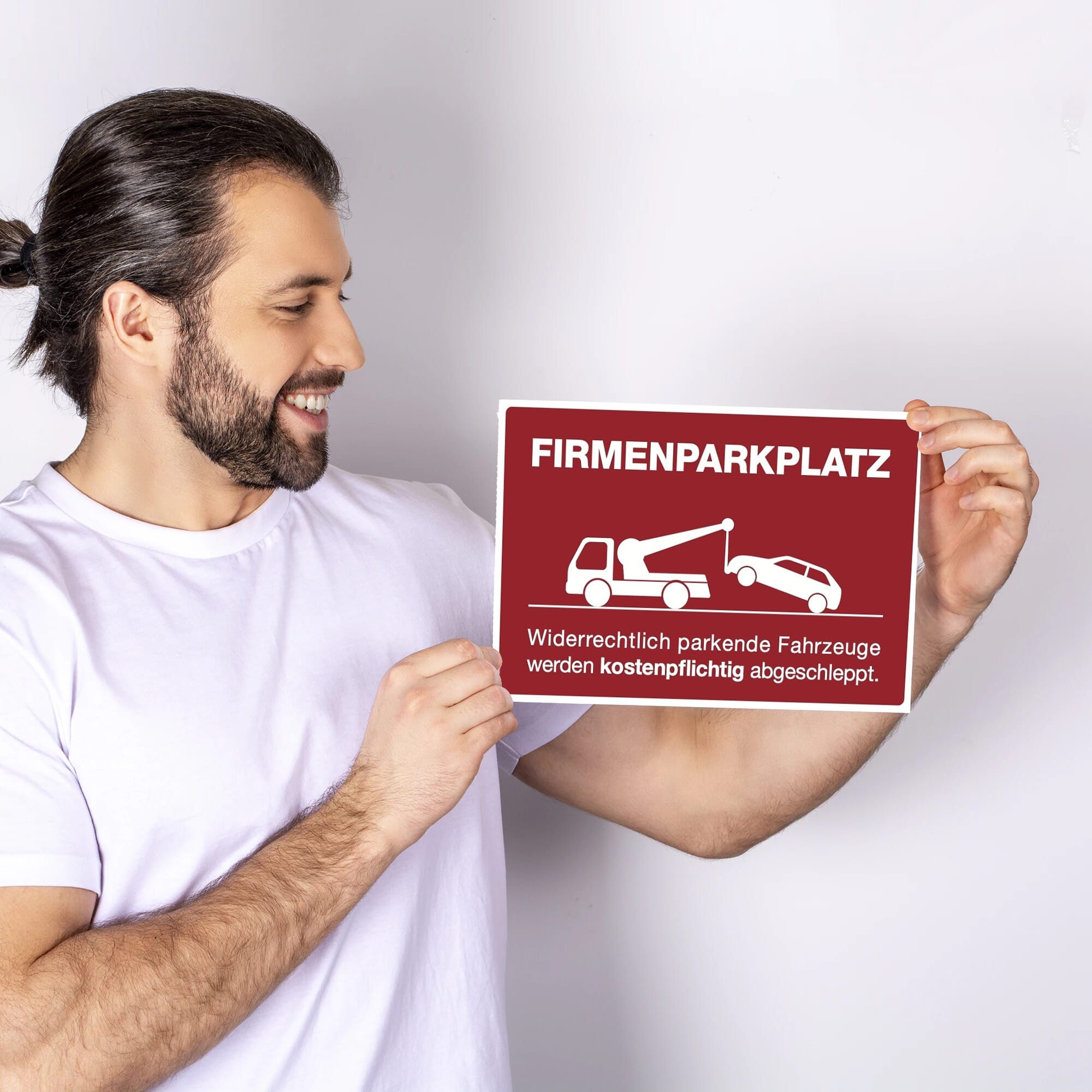 Schild Alu-Verbund Firmenparkplatz (signalrot, 200x300x4 mm)
