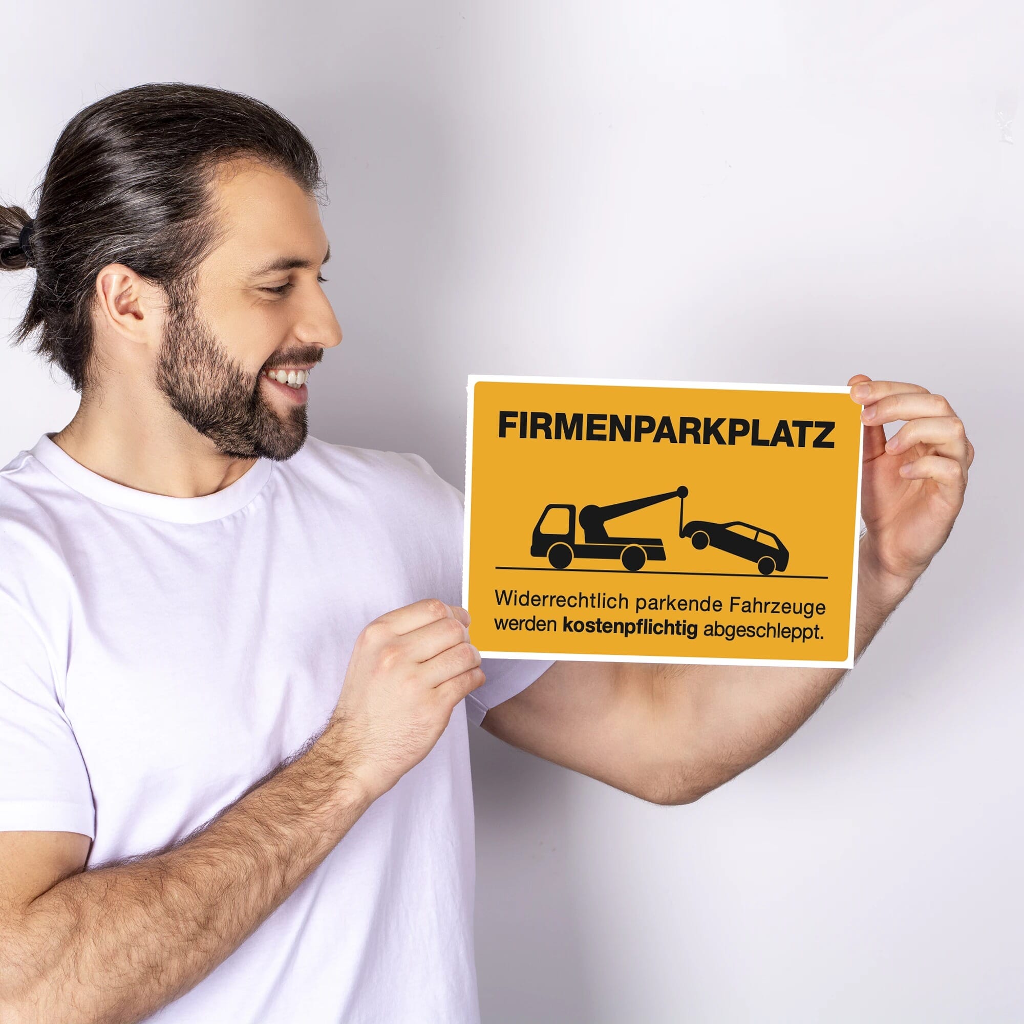 Schild Alu-Verbund Firmenparkplatz (signalgelb, 200x300x4 mm)