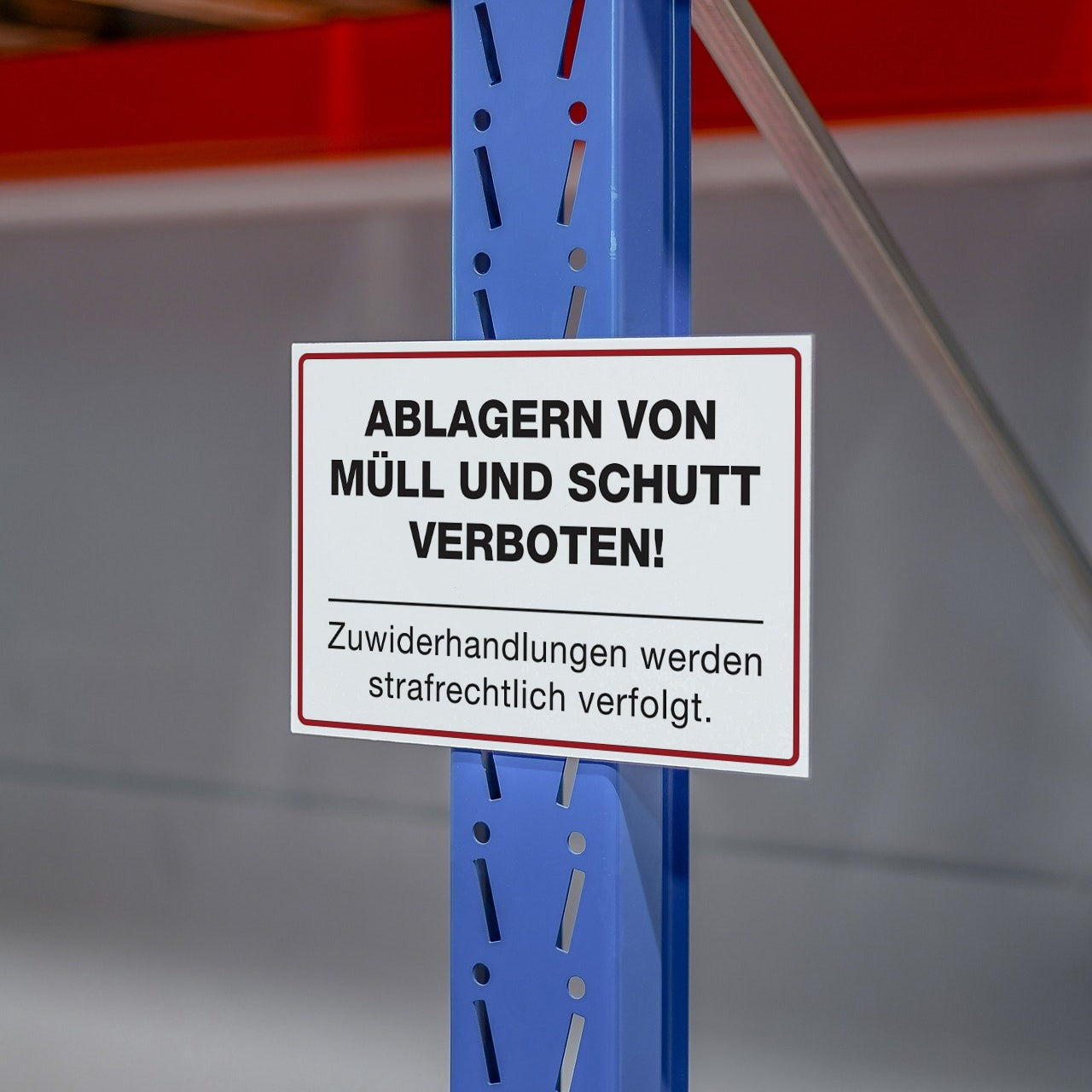 Schild Alu-Verbund Ablagern von Müll und Schutt verboten! (weiß, 300x200x4 mm)