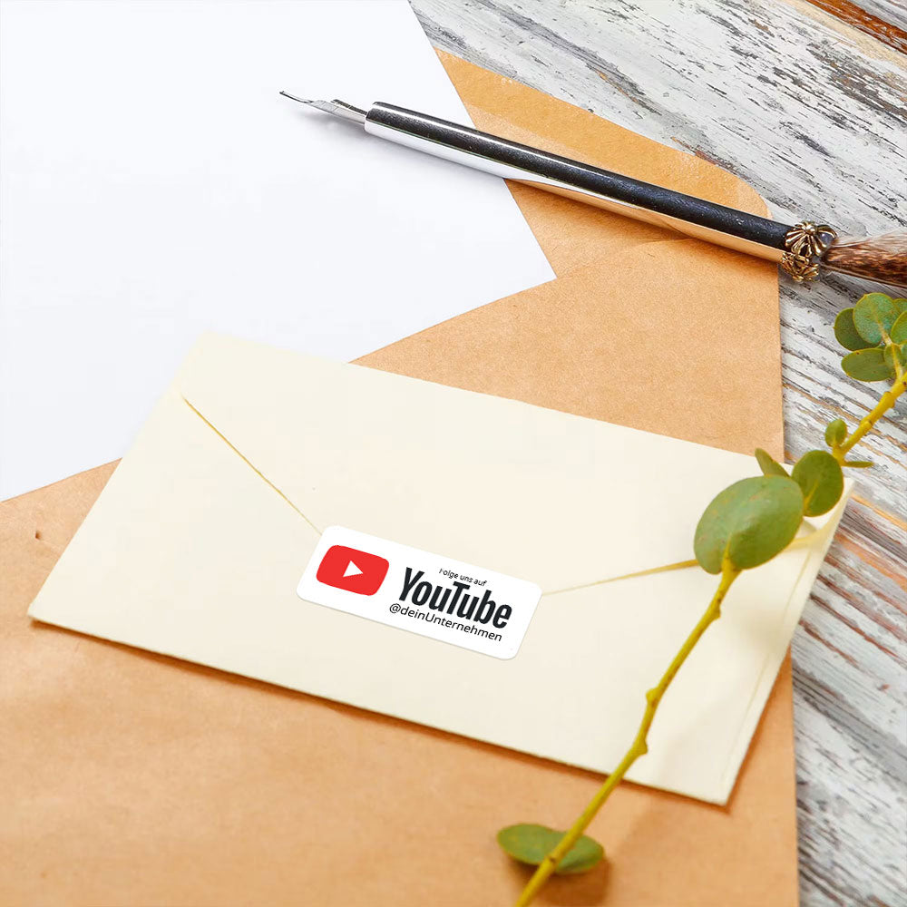 Individuelle YouTube Social-Media-Aufkleber, Set mit 72 kleinen Stickern auf zwei Bögen, ideal für Marketing und Dekoration