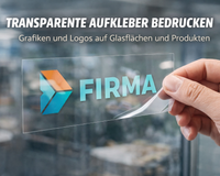 Transparente Vinyl-Aufkleber im Digitaldruck — Beispiele für Weißunterdruck und Hinterglas-Effekt, aufkleberdrucker.de