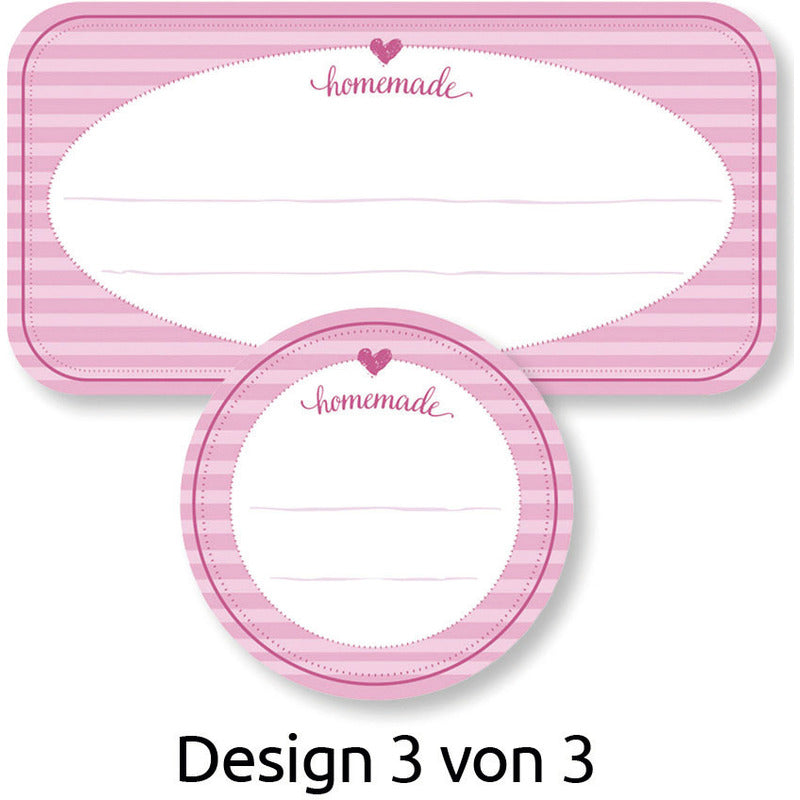 50 weiße Aufkleber "Homemade" von Avery Zweckform, runde Etiketten zum Beschriften und Dekorieren