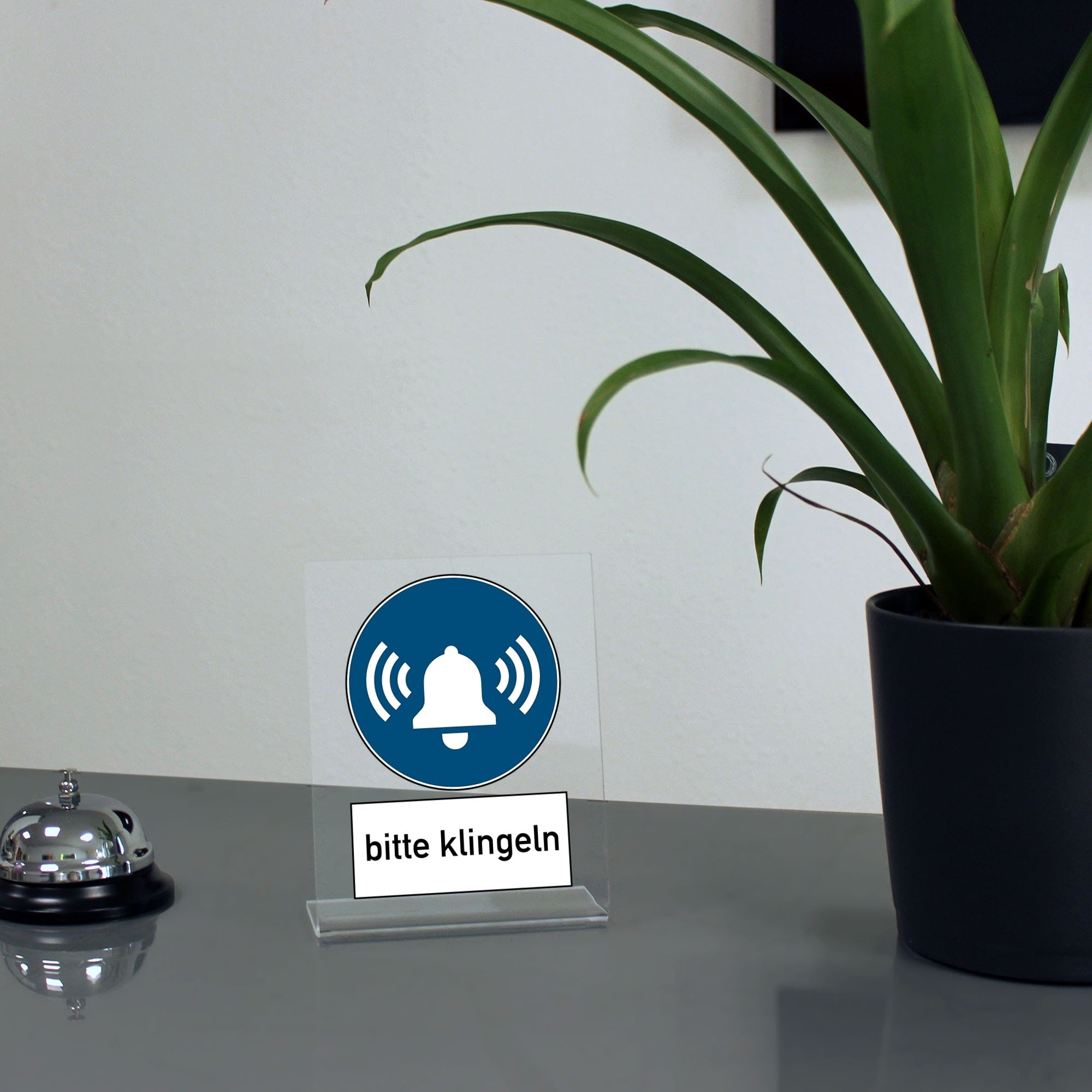 Acrylaufsteller "bitte klingeln - Glocke"  (ca.100x150 mm)