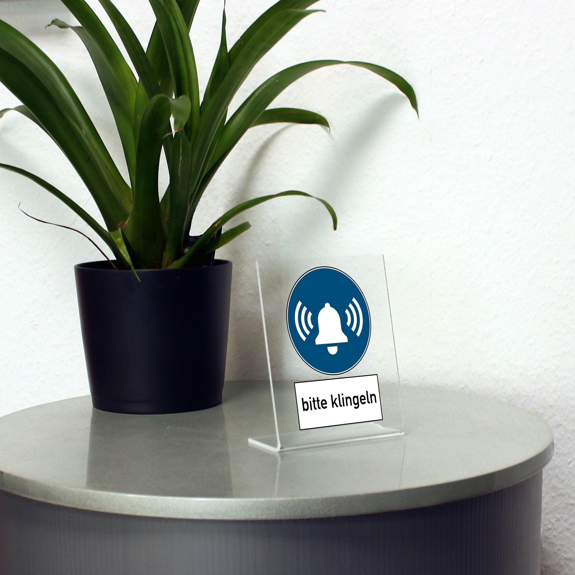 Acrylaufsteller "bitte klingeln - Glocke"  (ca.100x150 mm)