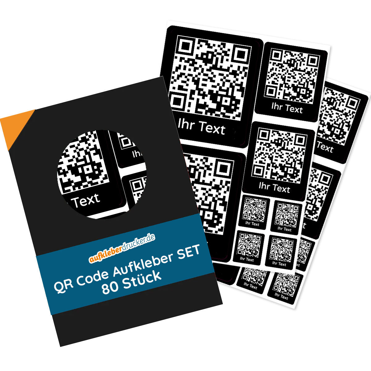 QR Code Aufkleber 80 Stück (3 versch. Größen)