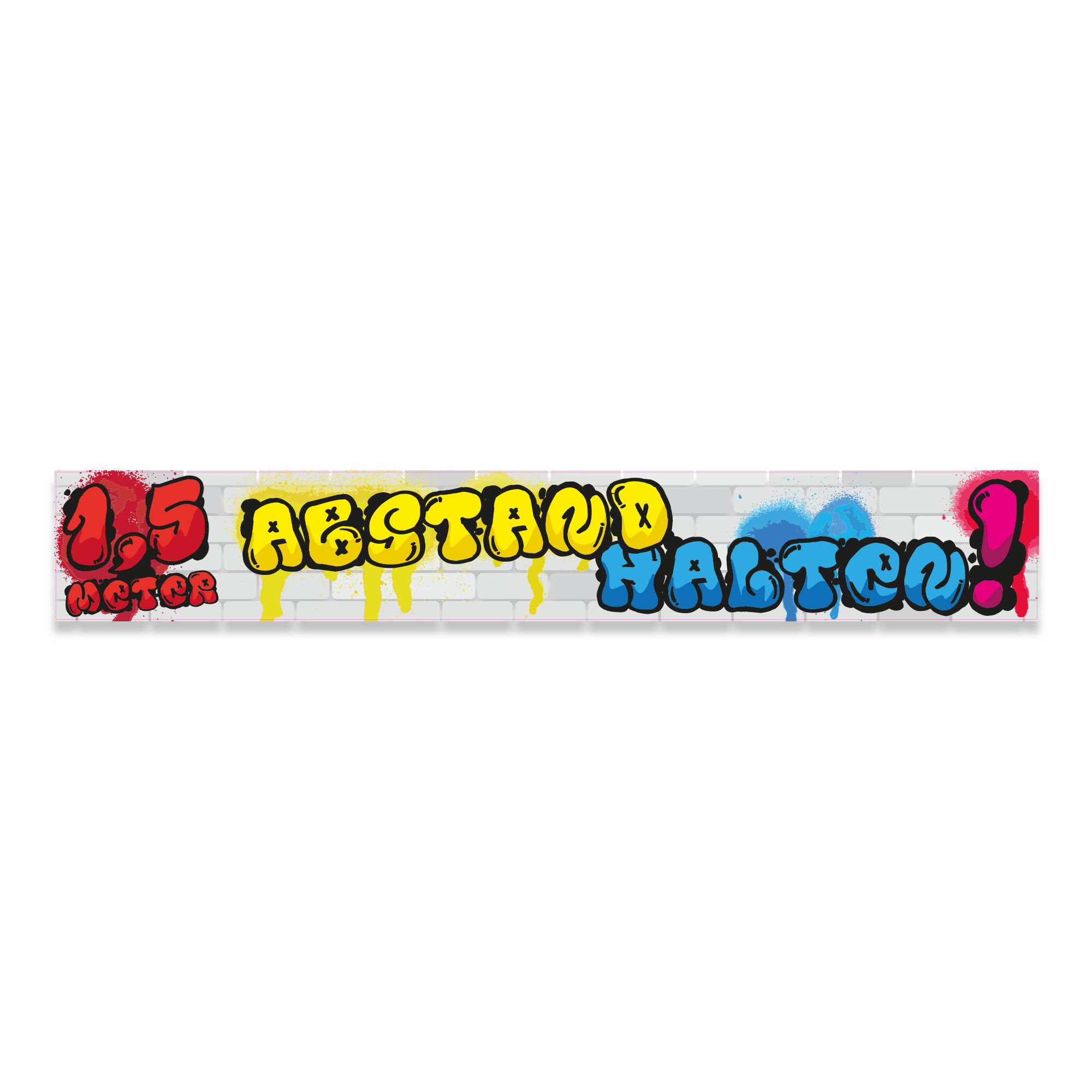 Fußbodenaufkleber Graffiti - Abstand halten (1000x150 mm)