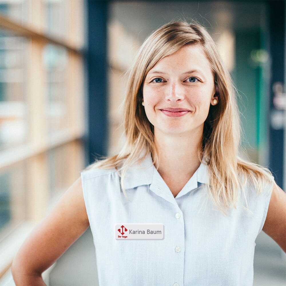 Acryl-Namensschild mit Magnetbefestigung, 80 x 20 mm, transparentes Namensschild aus Acryl mit Magnet für einfache Befestigung