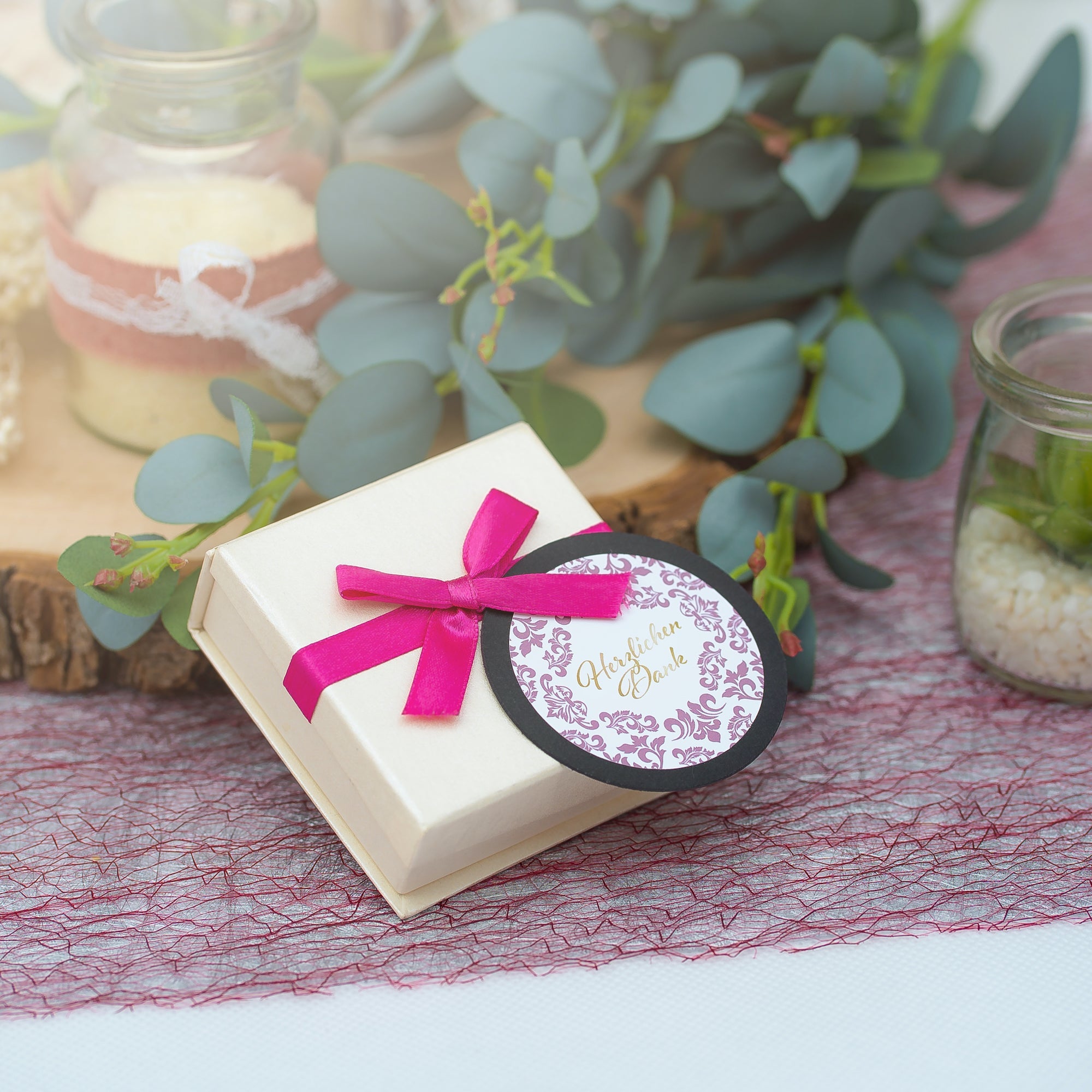 Aufkleber für Hochzeit "Ornament" (Set mit 80 Aufklebern in verschiedenen Größen & Texte)