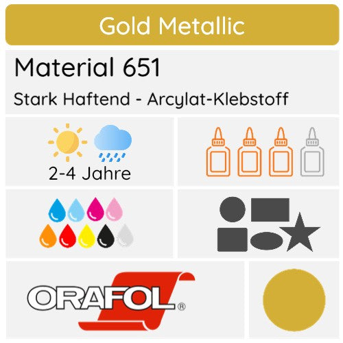Metallic Aufkleber Gold - aufkleberdrucker.de