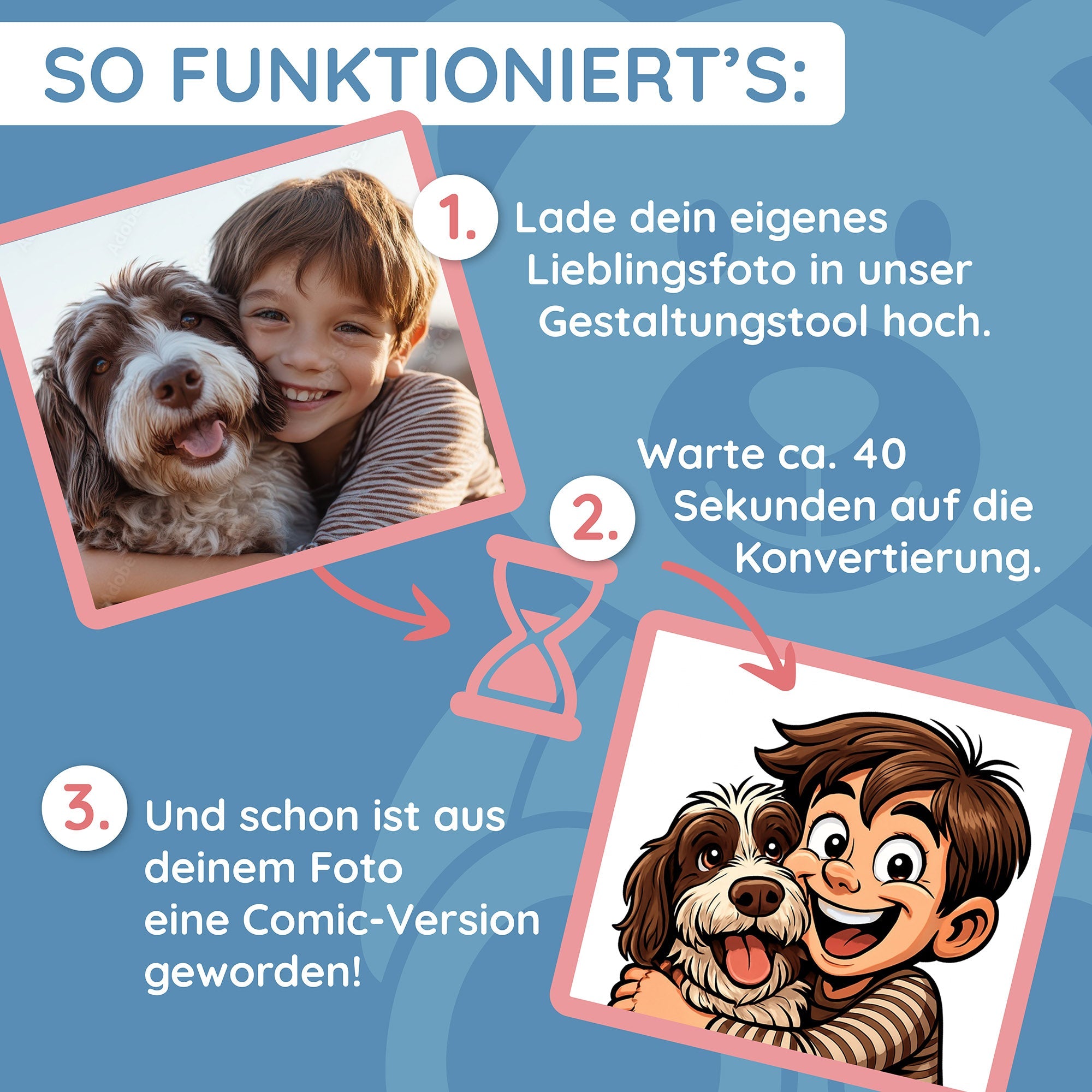 Bunte Kinder-Schürze mit Karikatur und Text, lustiges Design, schützt beim Kochen oder Basteln, von kinder-druckerei.de