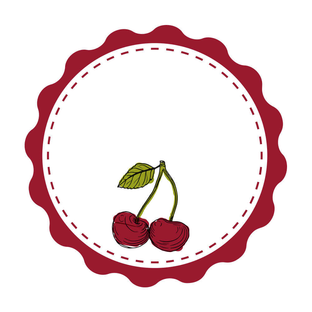 Marmeladenetiketten Set mit verschiedenen Motiven, Kirschenzeichnung, 3 Bögen, ideal zum Beschriften von Marmeladengläsern